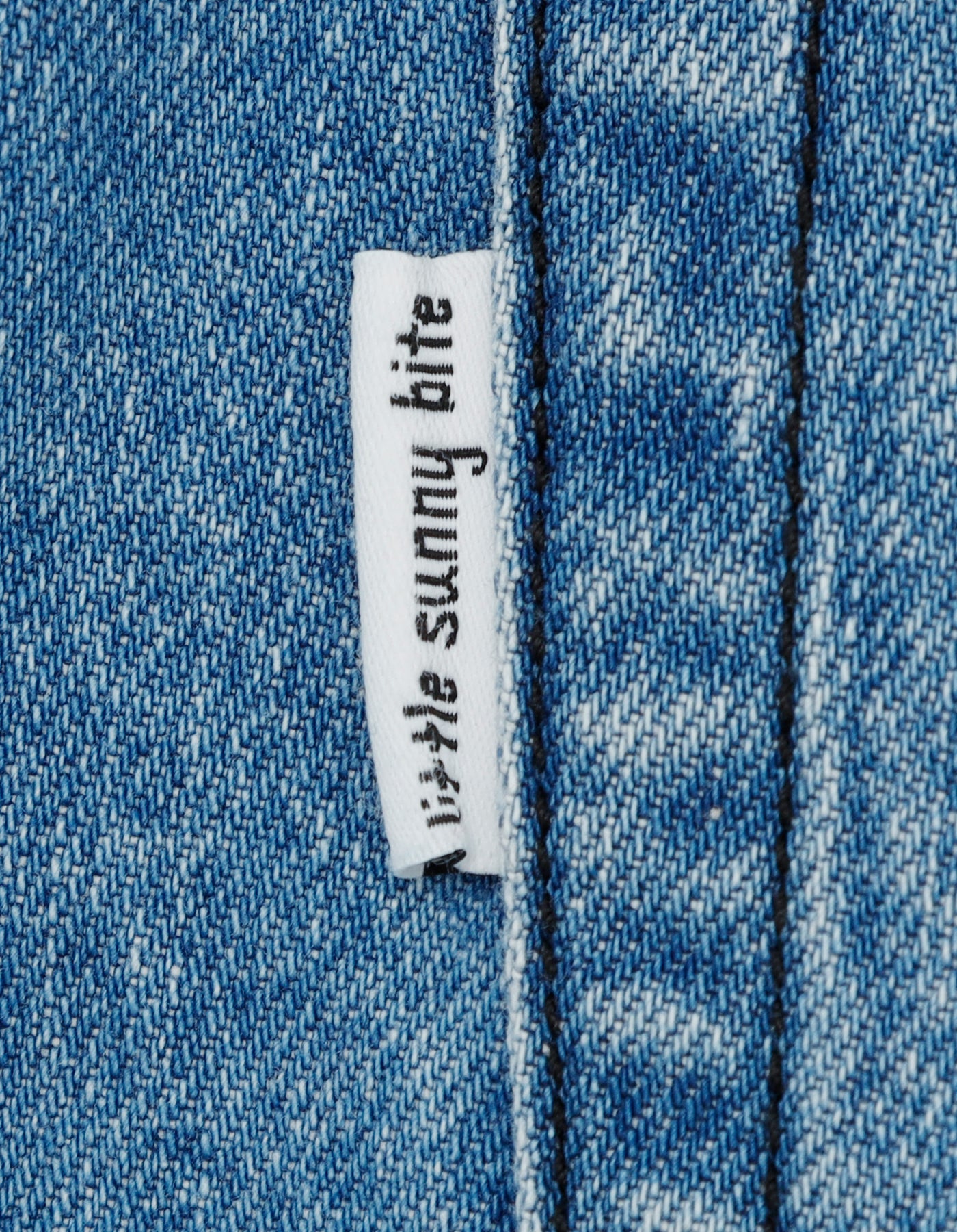 denim ribbon pants / BLUE