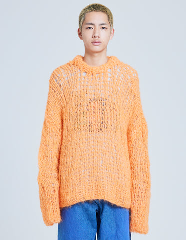 mohair knit top / ORANGE