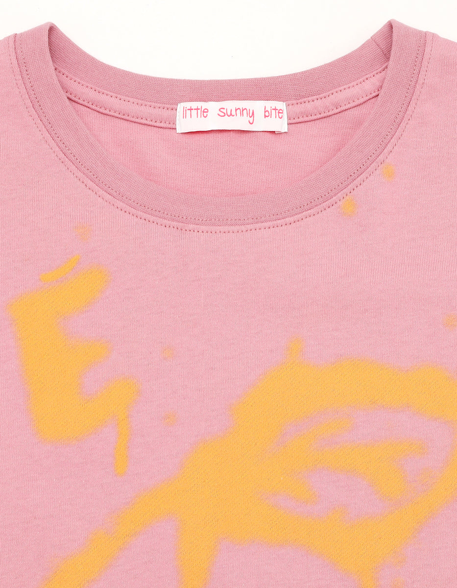 little sunny bite (リトルサニーバイト)cherry doodle big tee / PINK