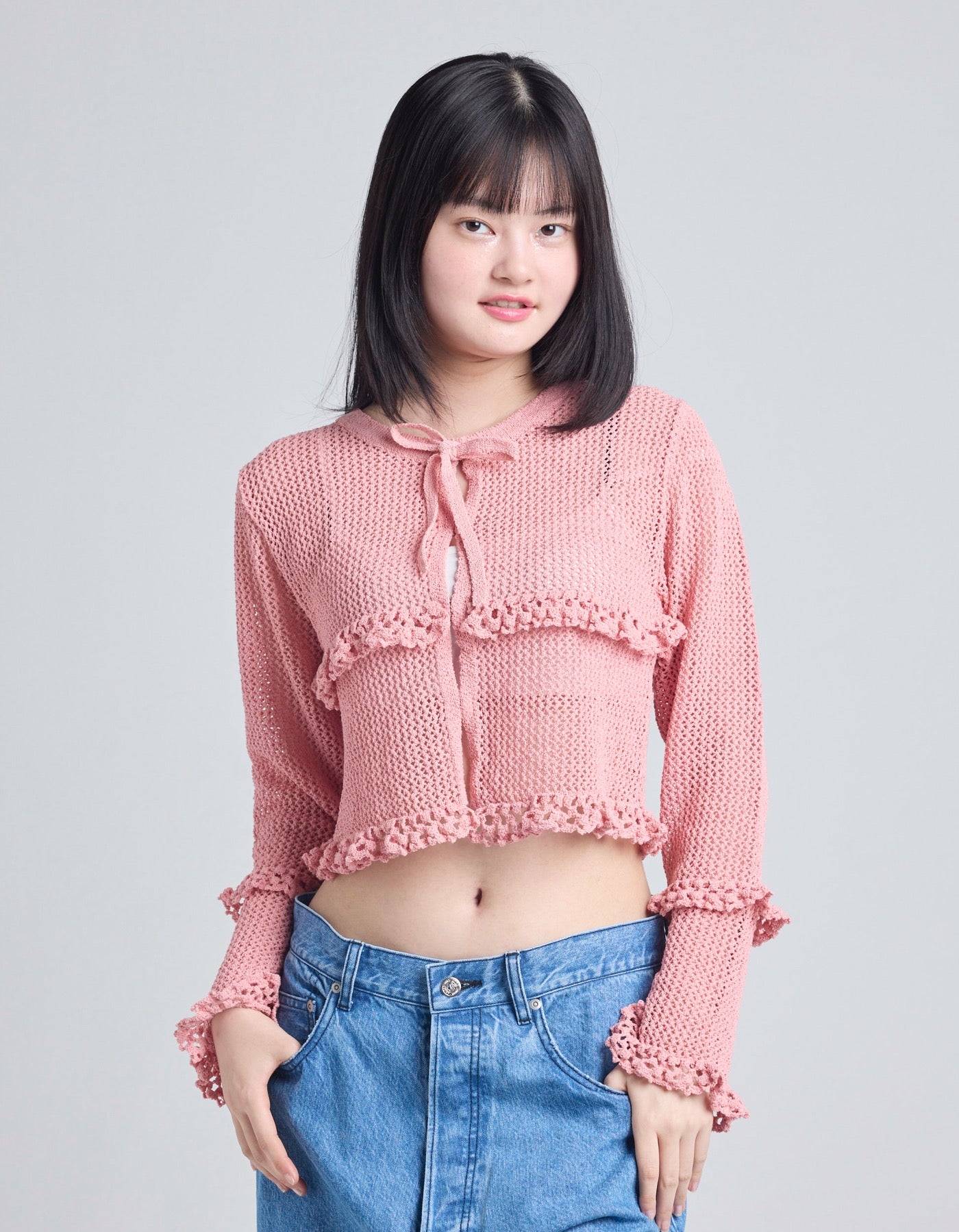 knit cardigan / PINK
