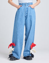 Load image into Gallery viewer, denim ribbon pants / BLUE