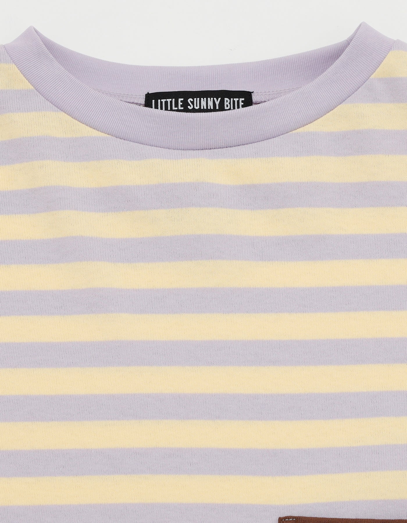 crazy stripe fake layered long tee / YELLOWxPURPLE
