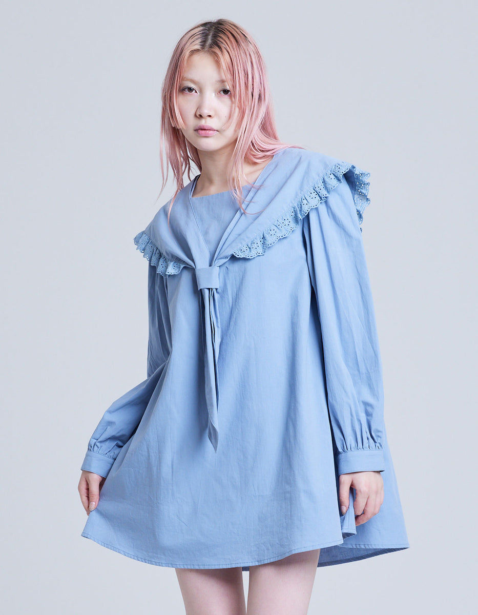 little sunny bite (リトルサニーバイト)fur mini dress / BLUE
