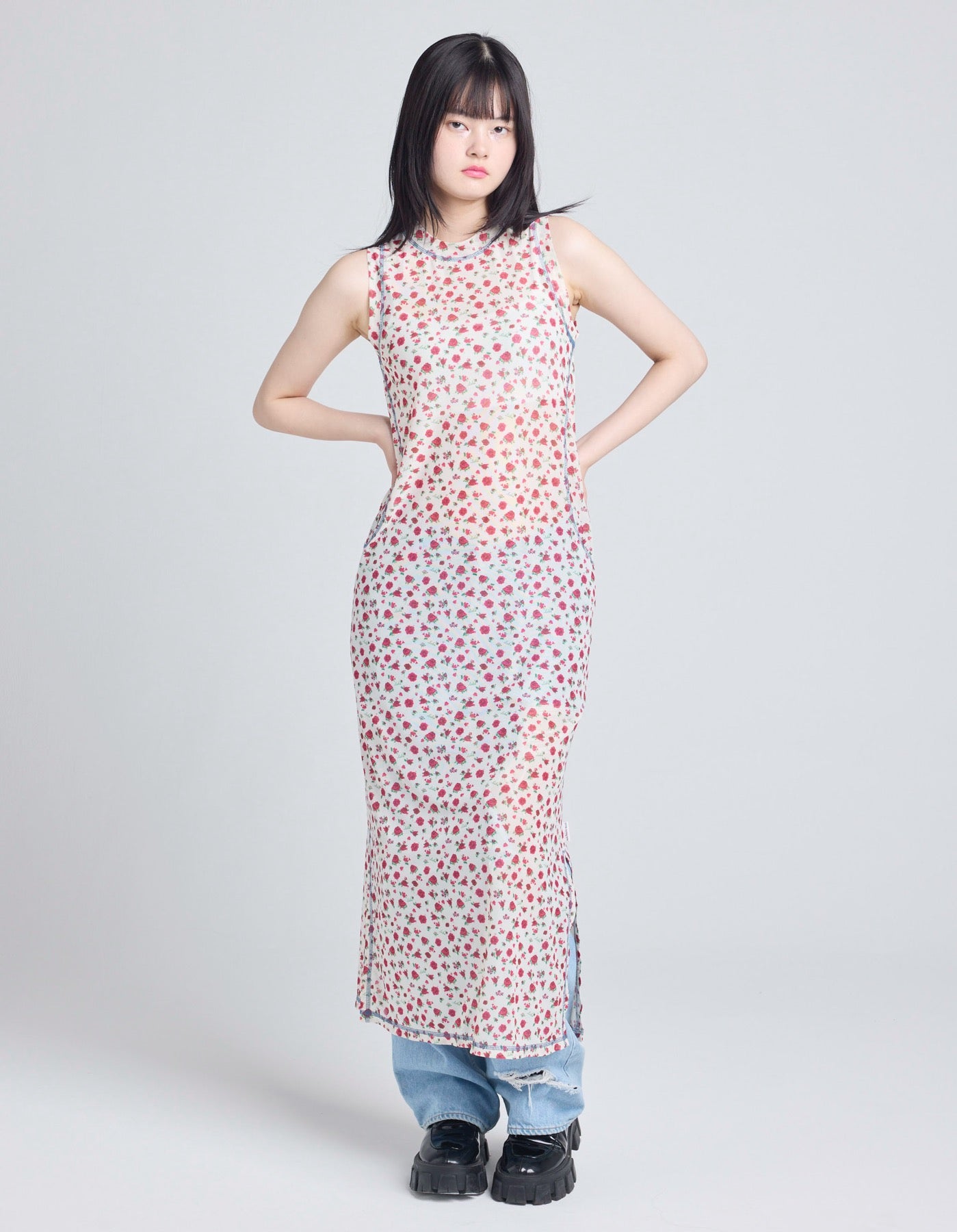 rose tull long tank / IVORY