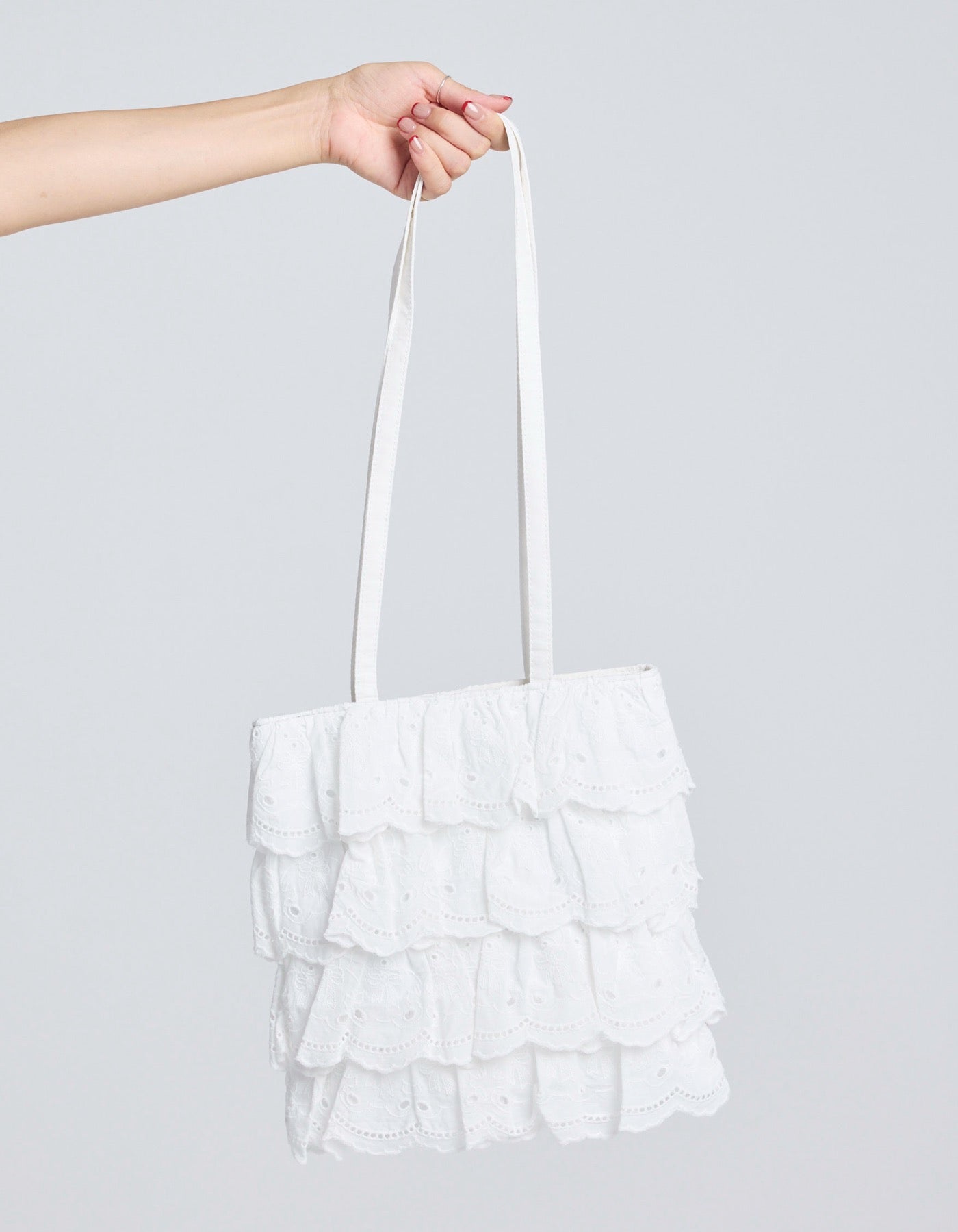 bear lace bag / WHITE