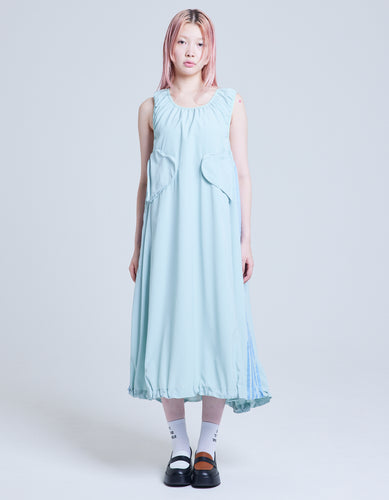 nylon heartful long dress / BLUE
