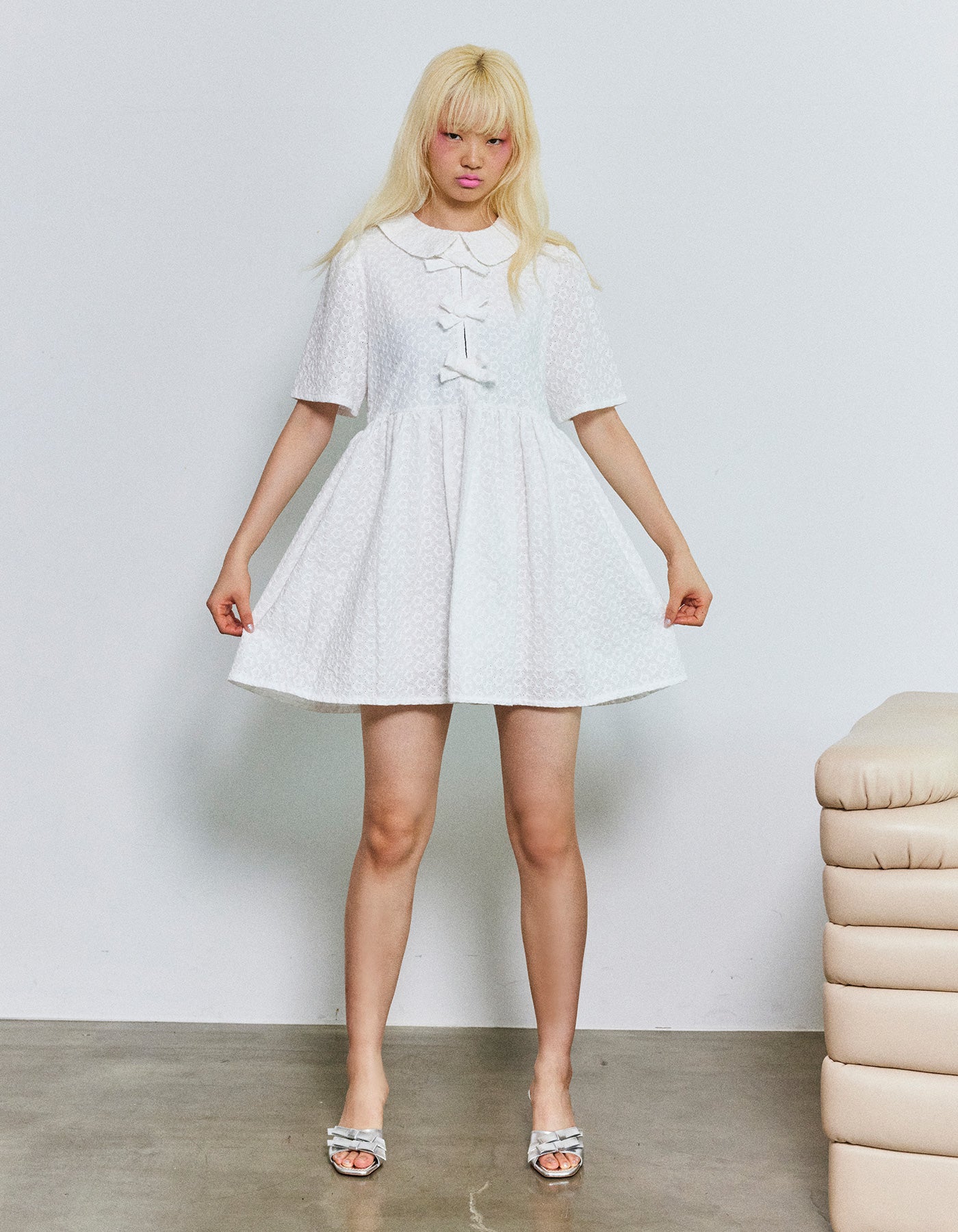 star mini dress / WHITE