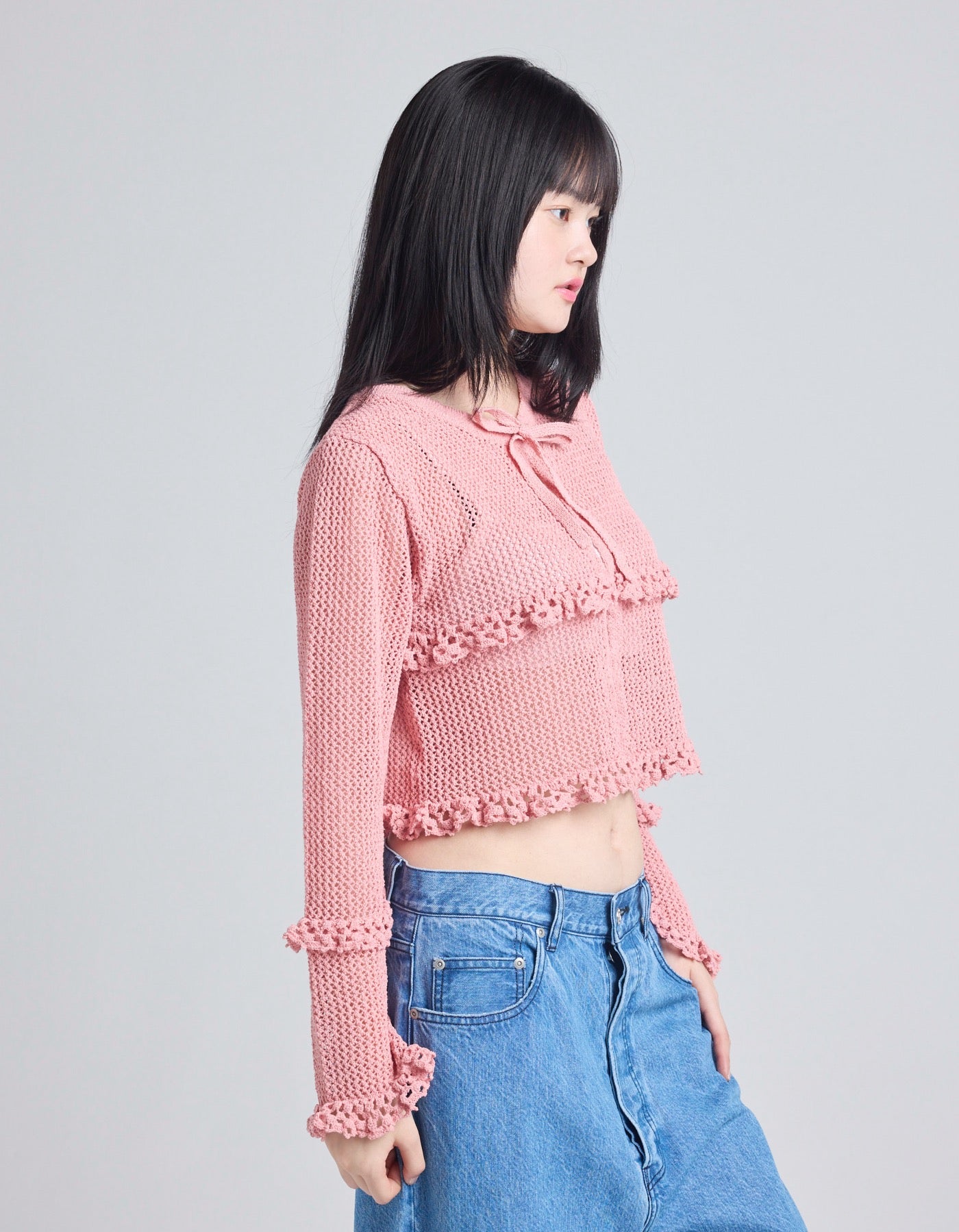 knit cardigan / PINK