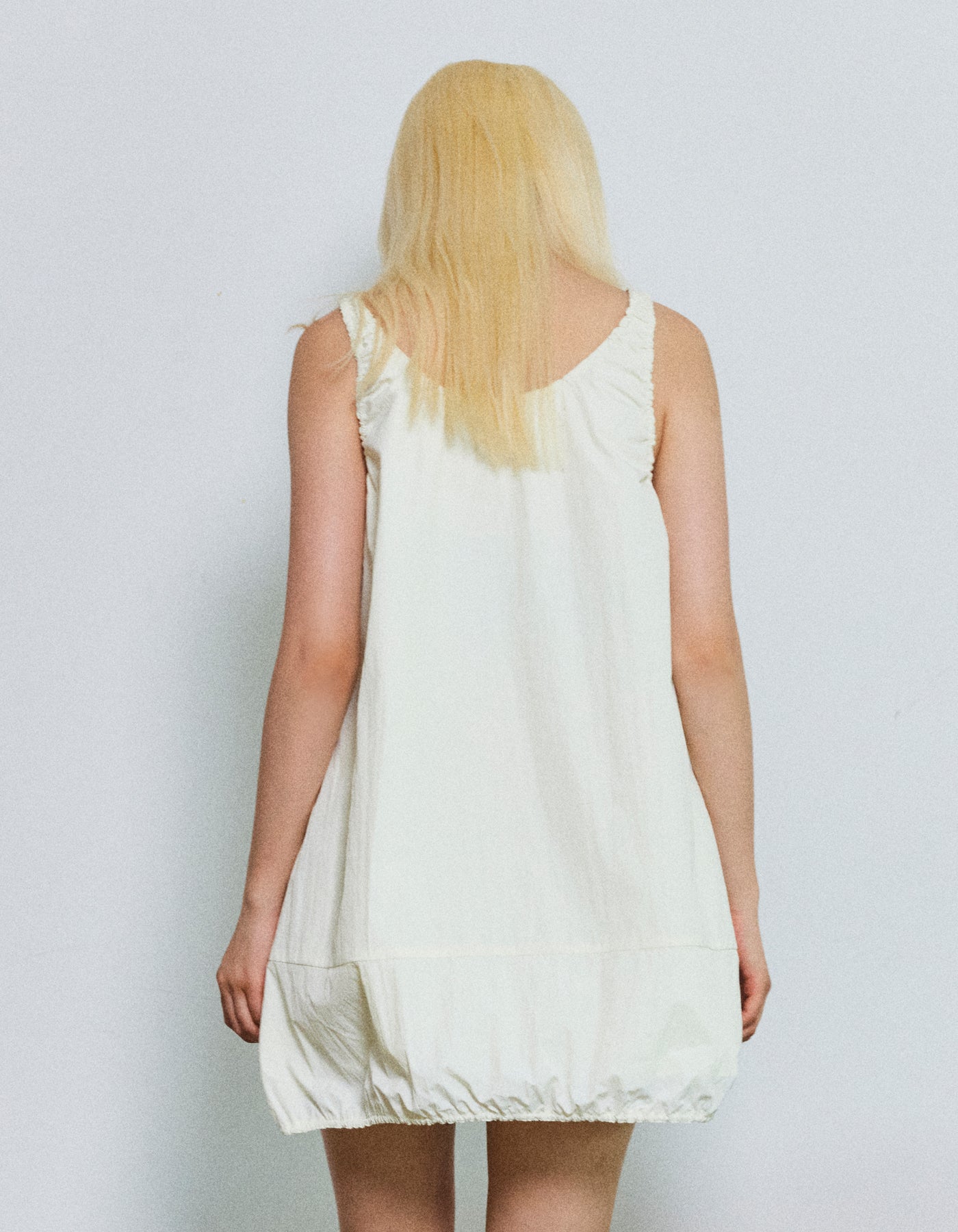 nylon mini dress / WHITE