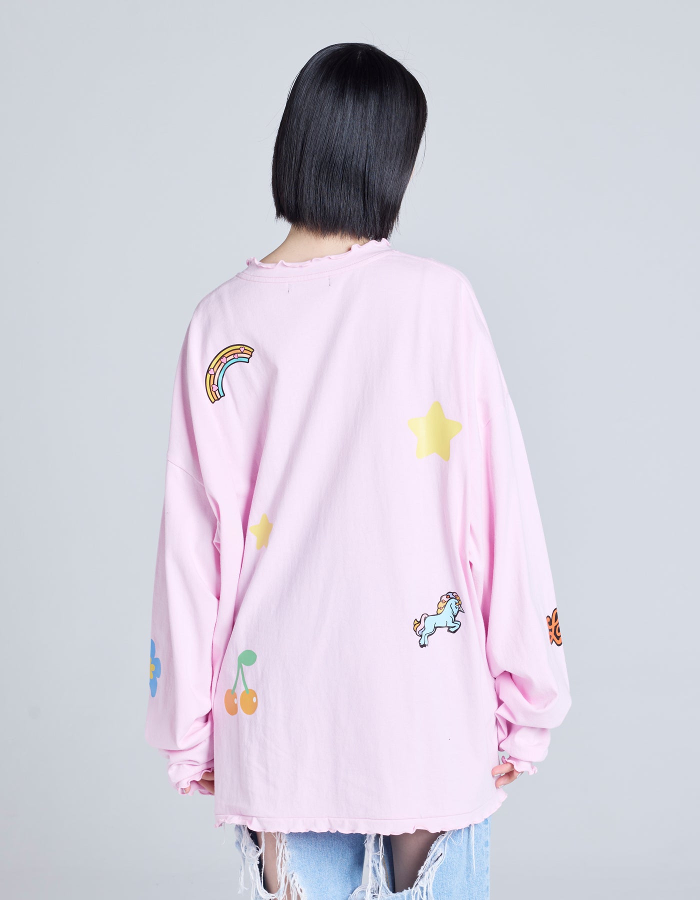 hello kitty x little sunny bite frill long tee / PINK