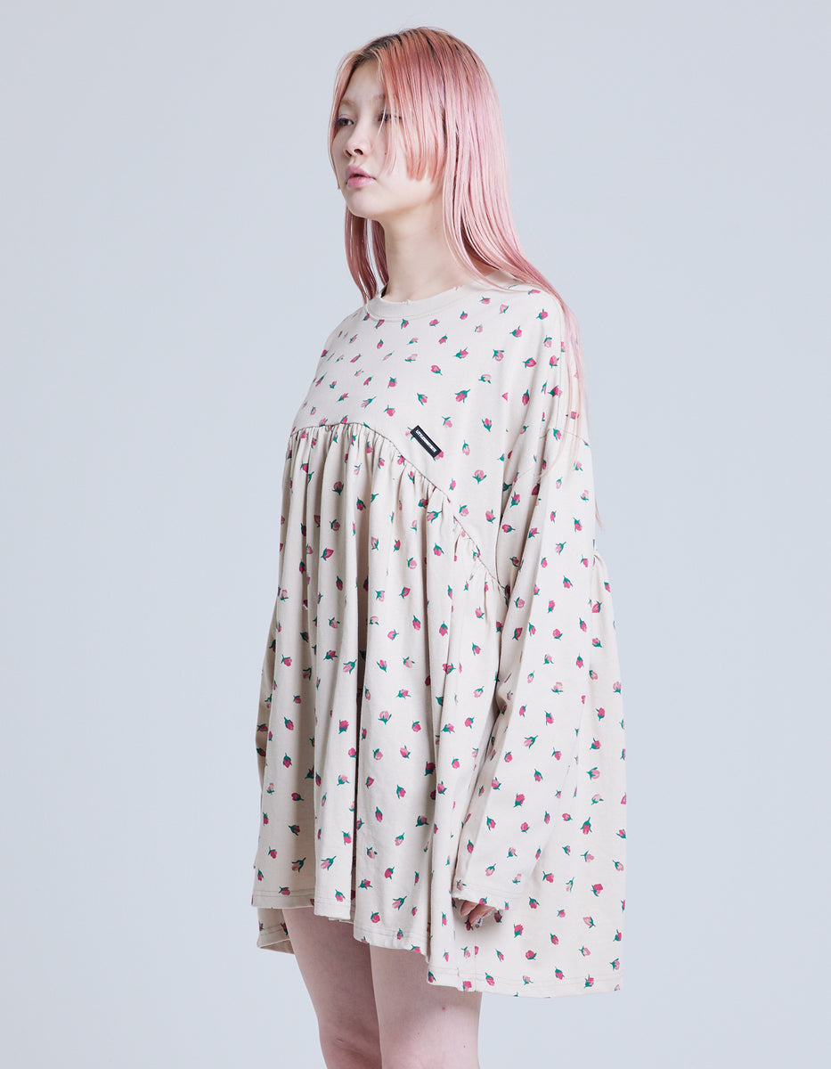 リトルサニーバイト ニュースペーパー柄シャツ
