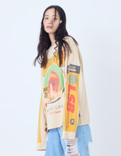 Load image into Gallery viewer, mushroom graphic long tee / BEIGE