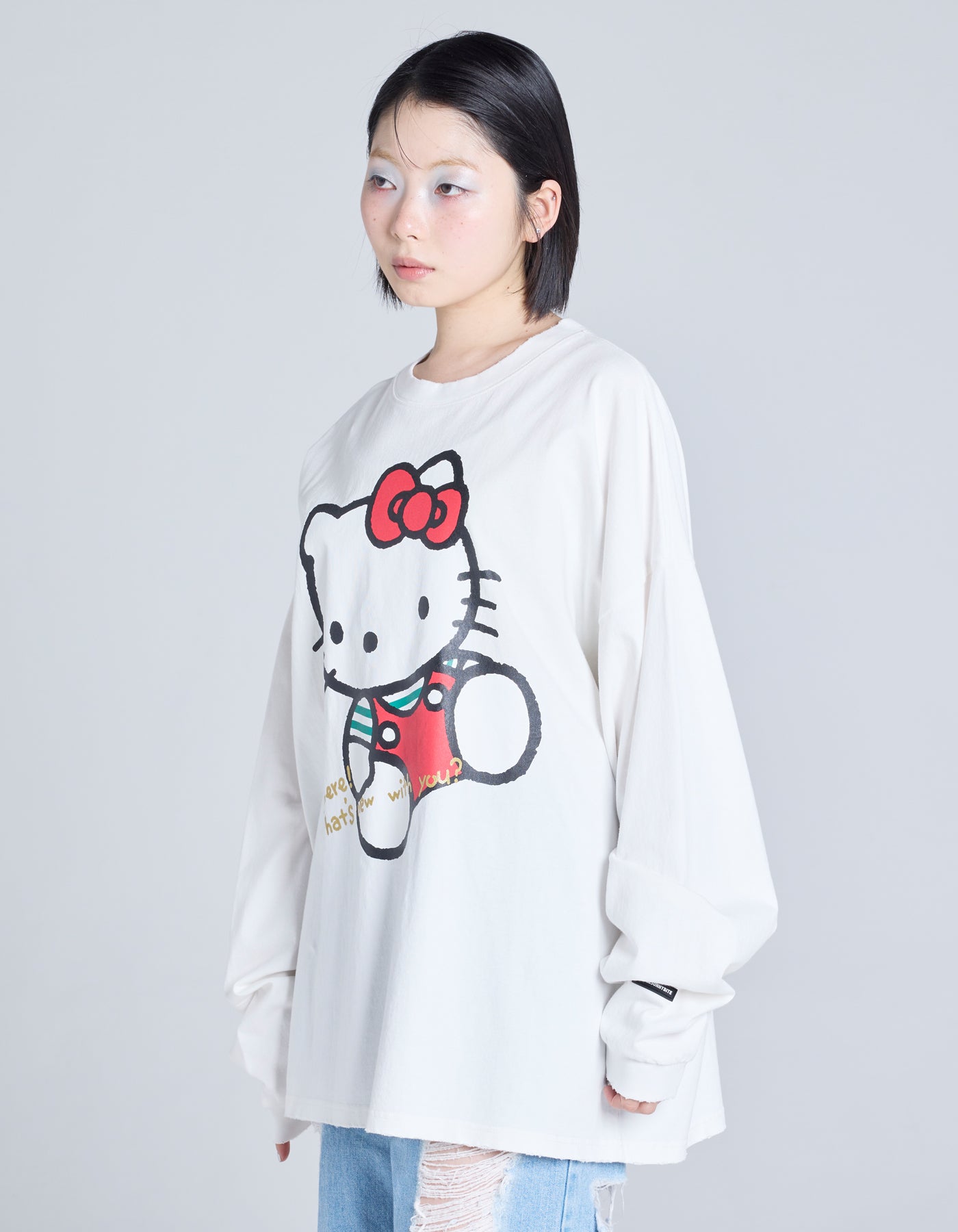 hello kitty x little sunny bite long tee / WHITE