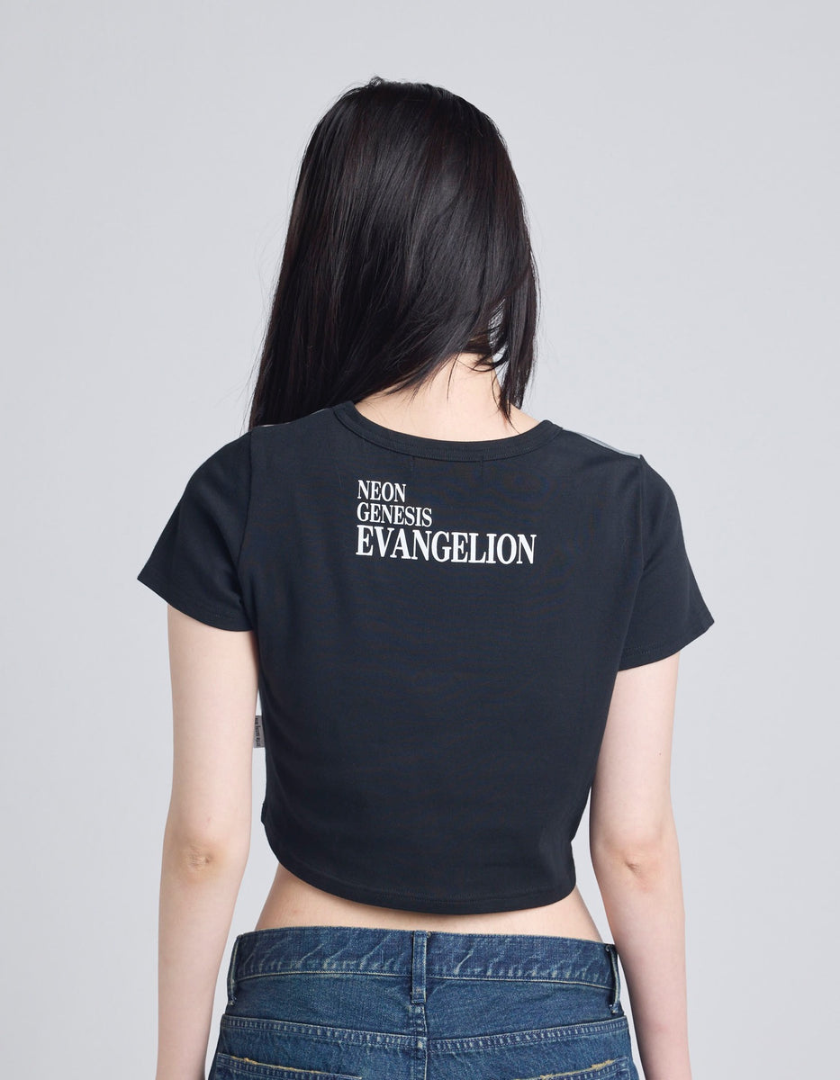トップス evangelionxlittlesunnybitefacebigT/BLACK evangelion
