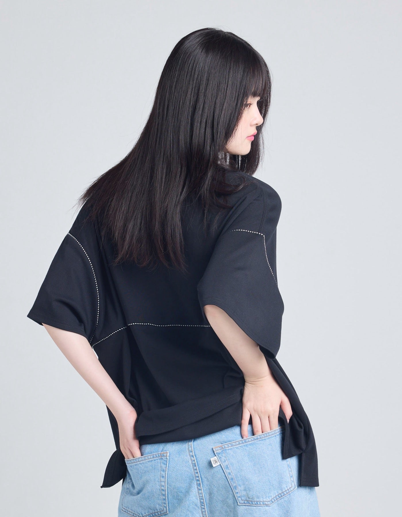 pony big tee / BLACK