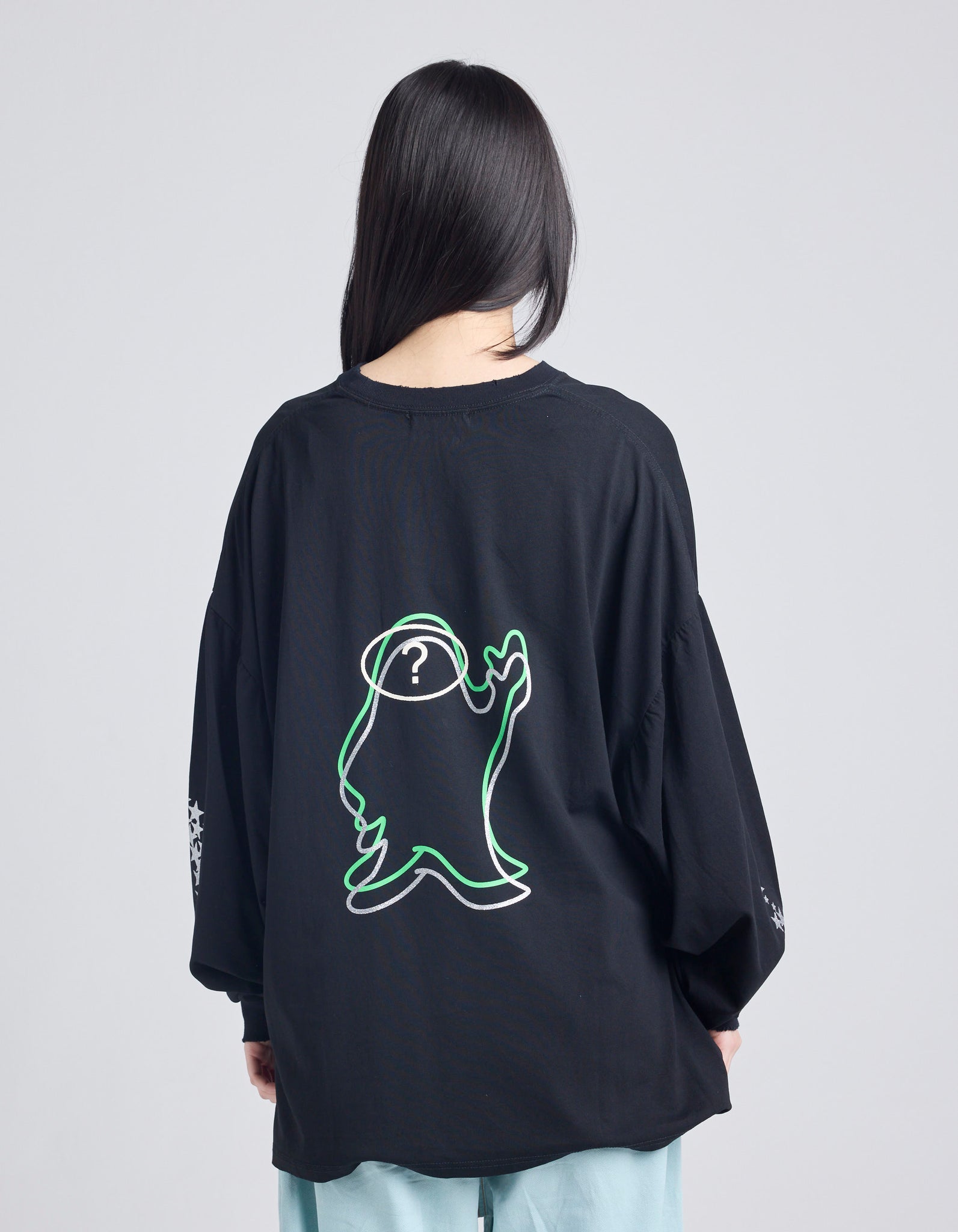 32 love long tee / BLACK