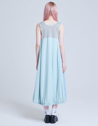nylon heartful long dress / BLUE