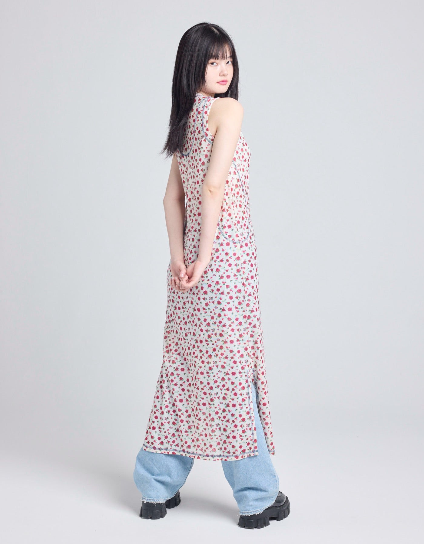 rose tull long tank / IVORY