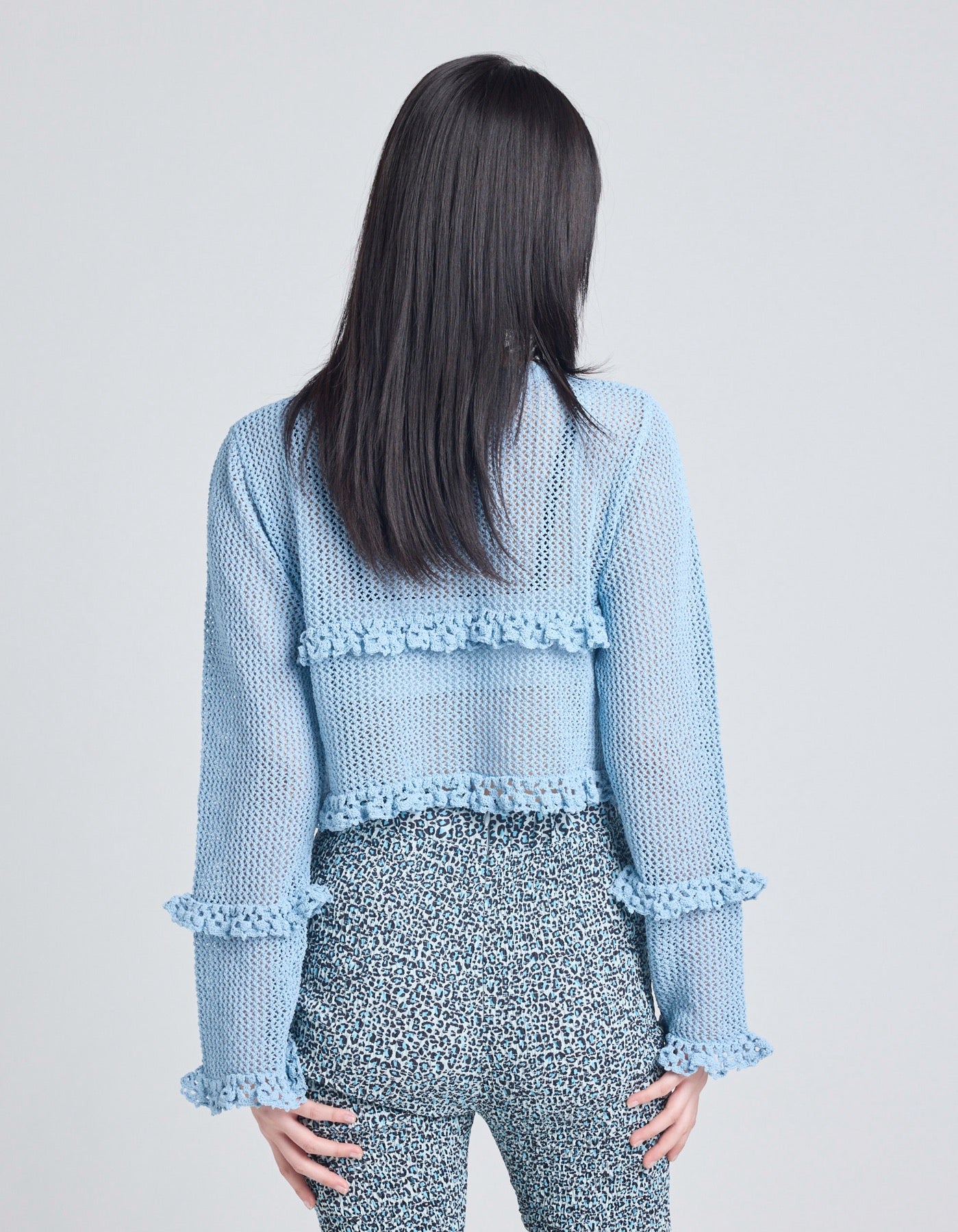knit cardigan / BLUE