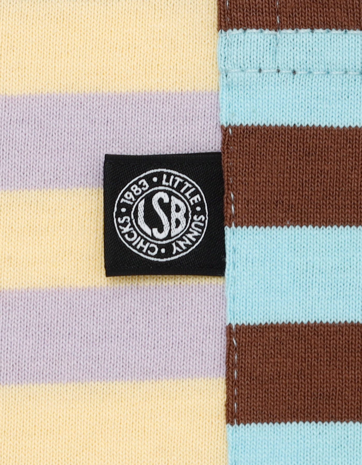 crazy stripe fake layered long tee / YELLOWxPURPLE