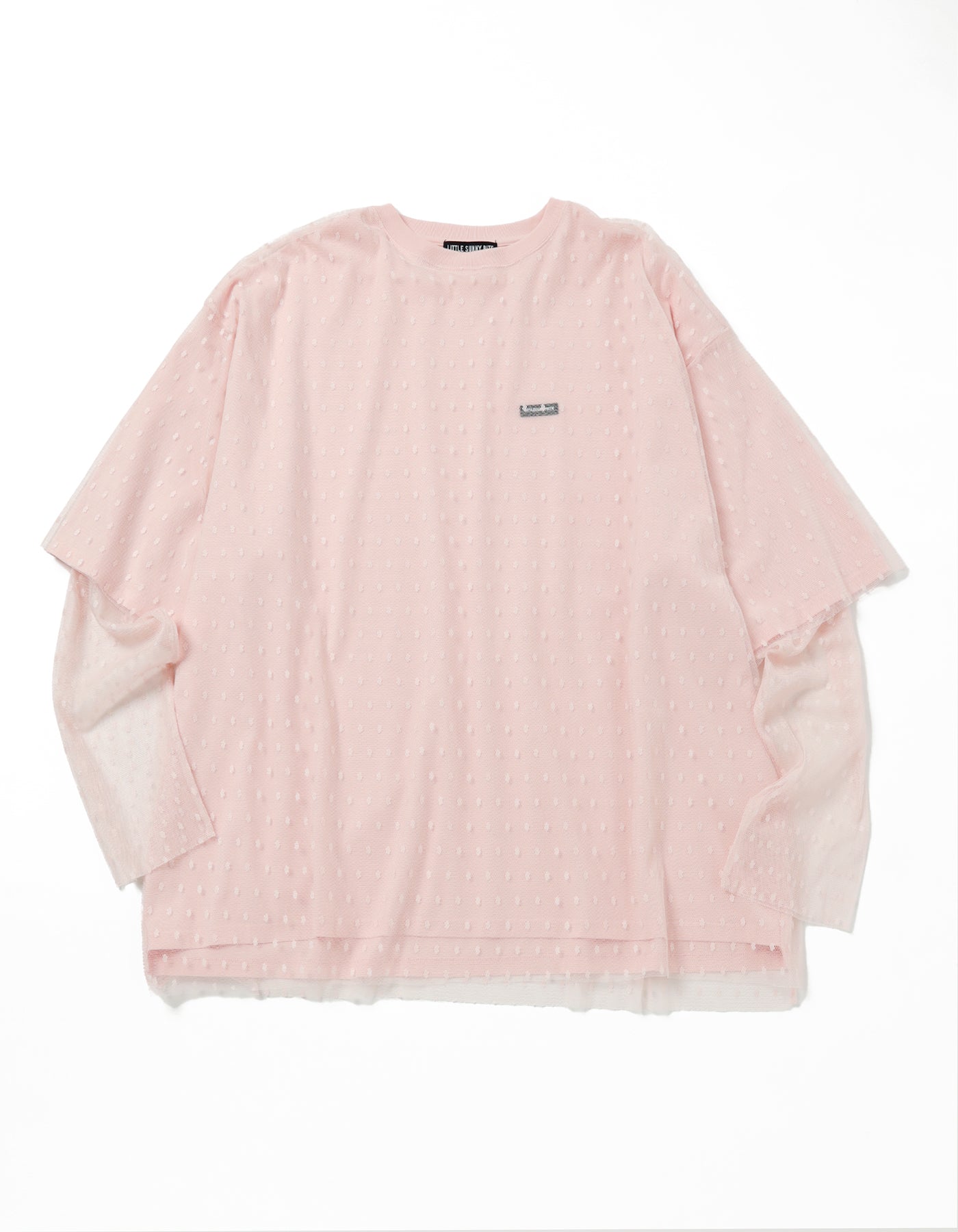 fake layered tulle long tee / PINK