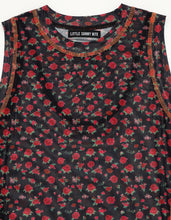 Load image into Gallery viewer, rose tull long tank top / BLACK