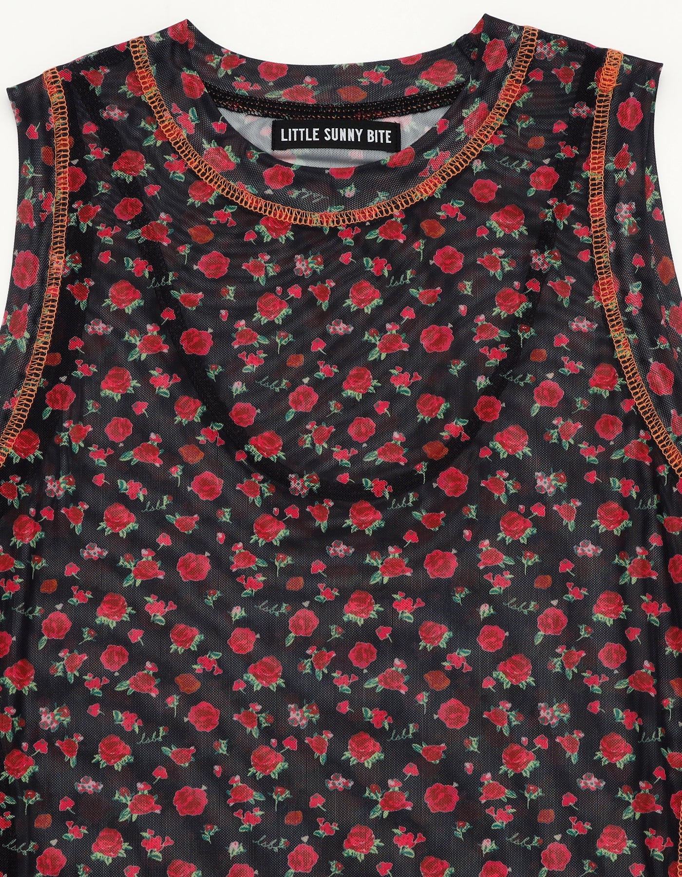 rose tull long tank top / BLACK