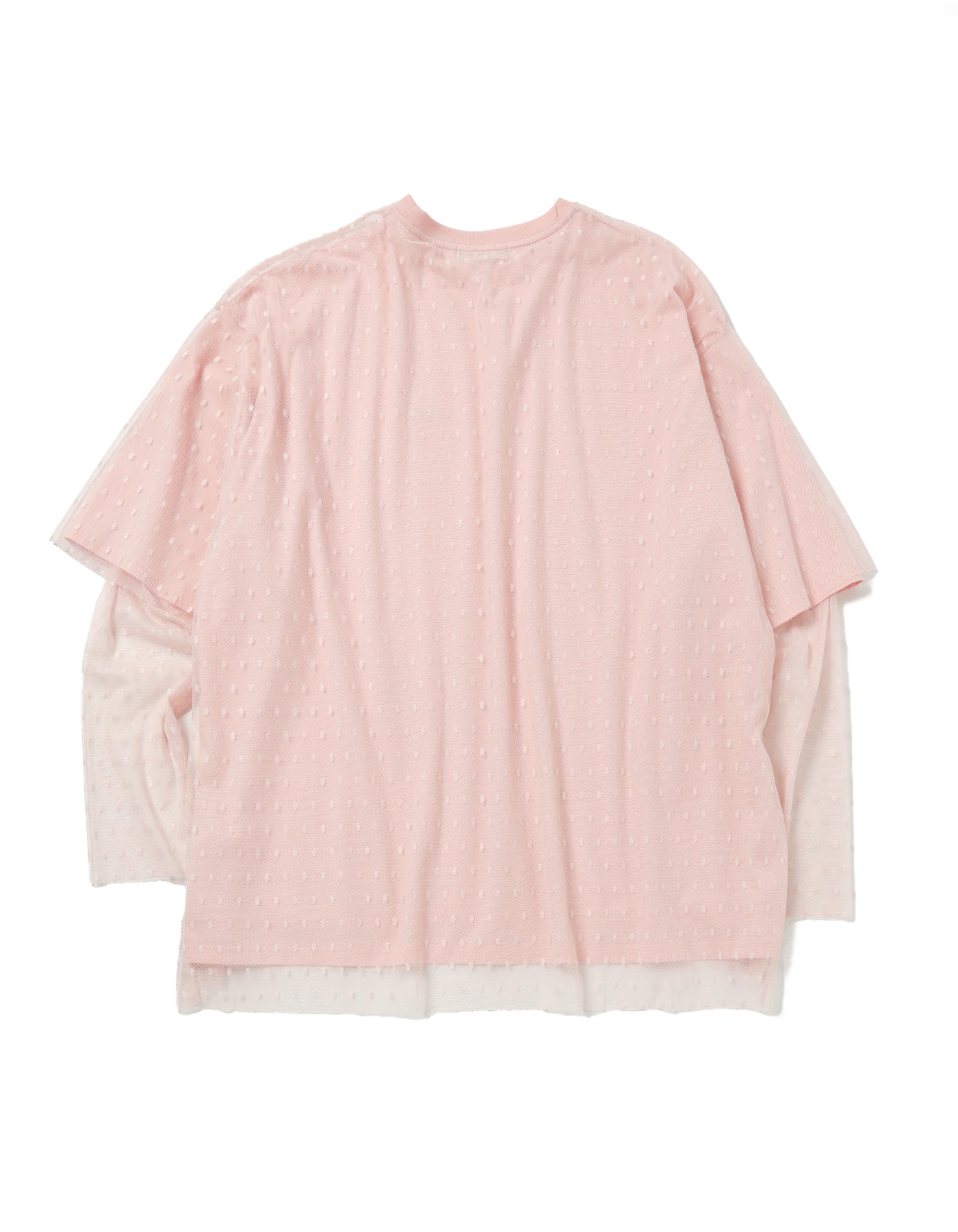 fake layered tulle long tee / PINK