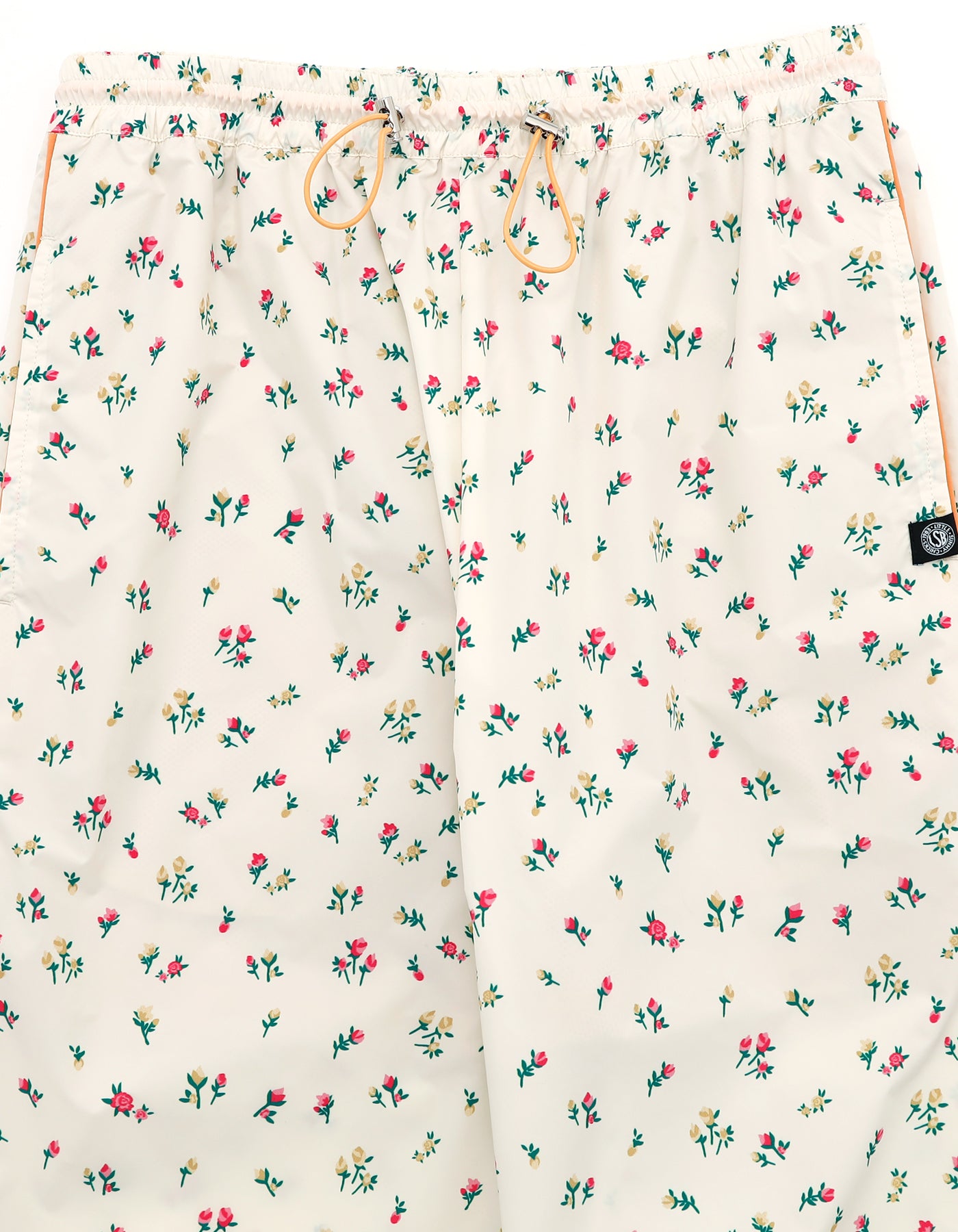floral nylon pants / IVORY