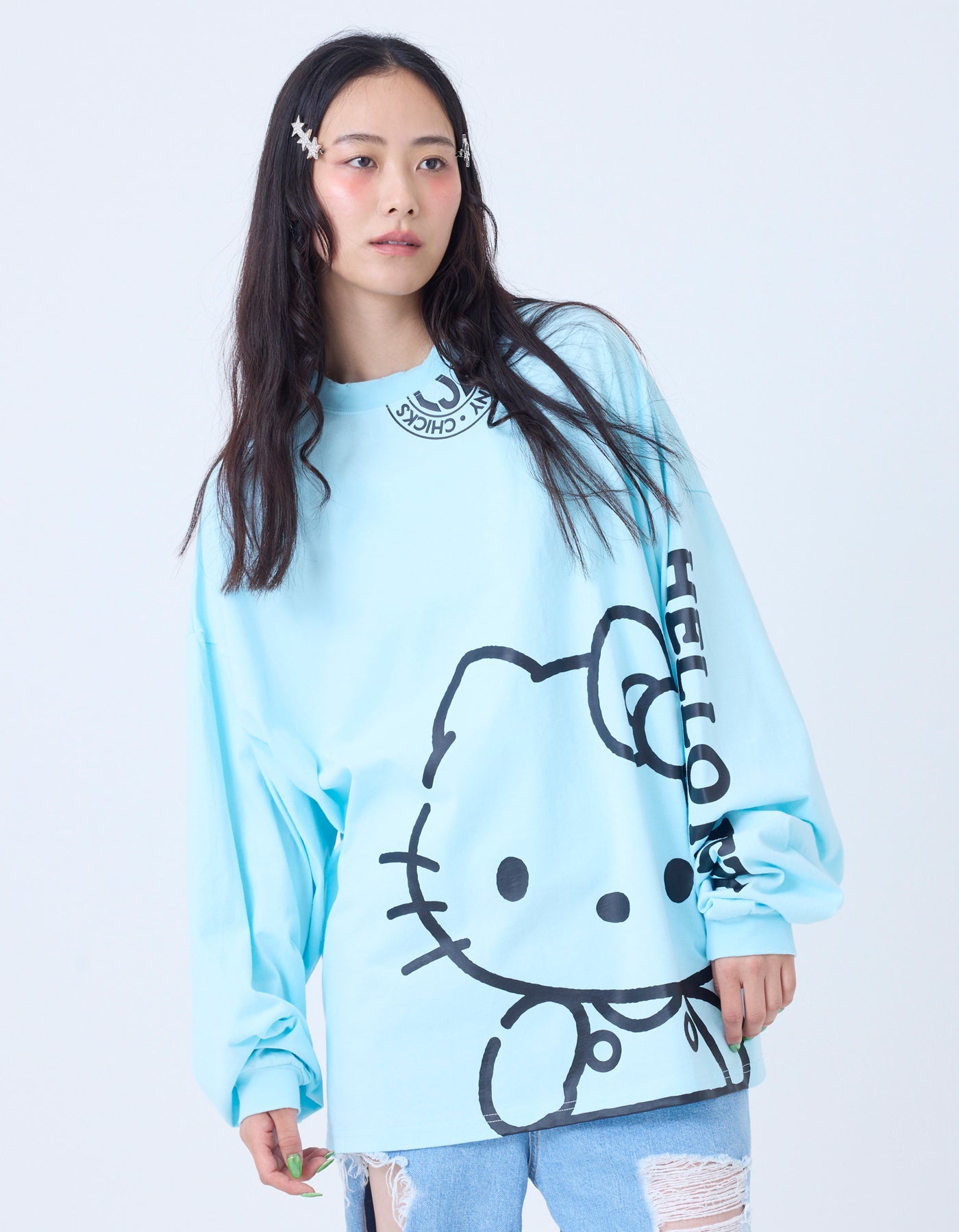 HELLO KITTY x little sunny bite long tee / LBLUE