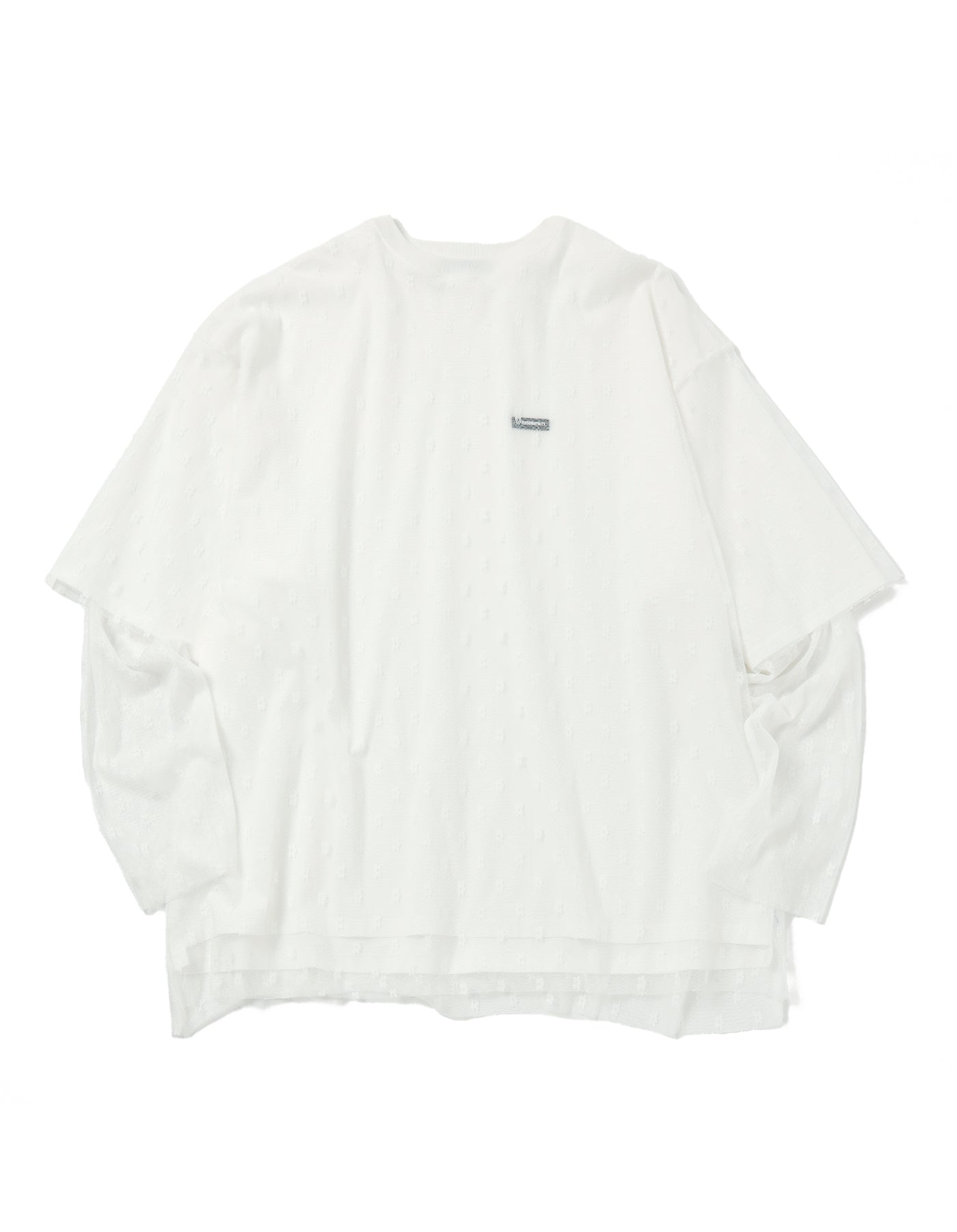 fake layered tulle long tee / WHITE