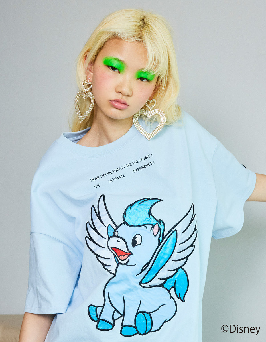 little sunny bite Disney collection / lady fake layered long tee / PINK