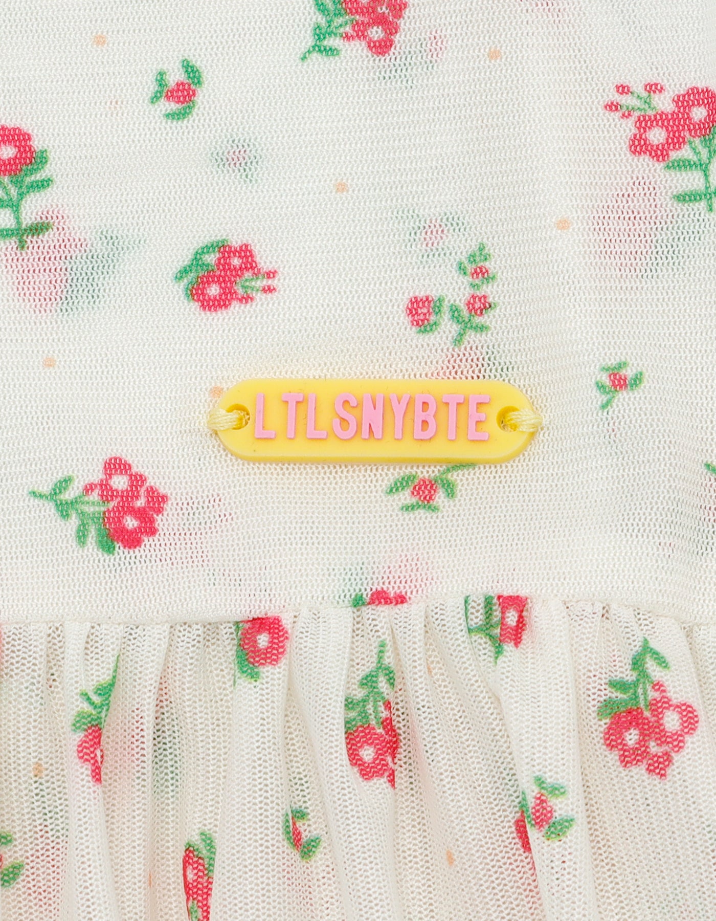 original floral tulle dress / WHITE