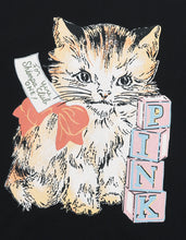 画像をギャラリービューアに読み込む, little sunny bite と pink house cat long tee / BLACK