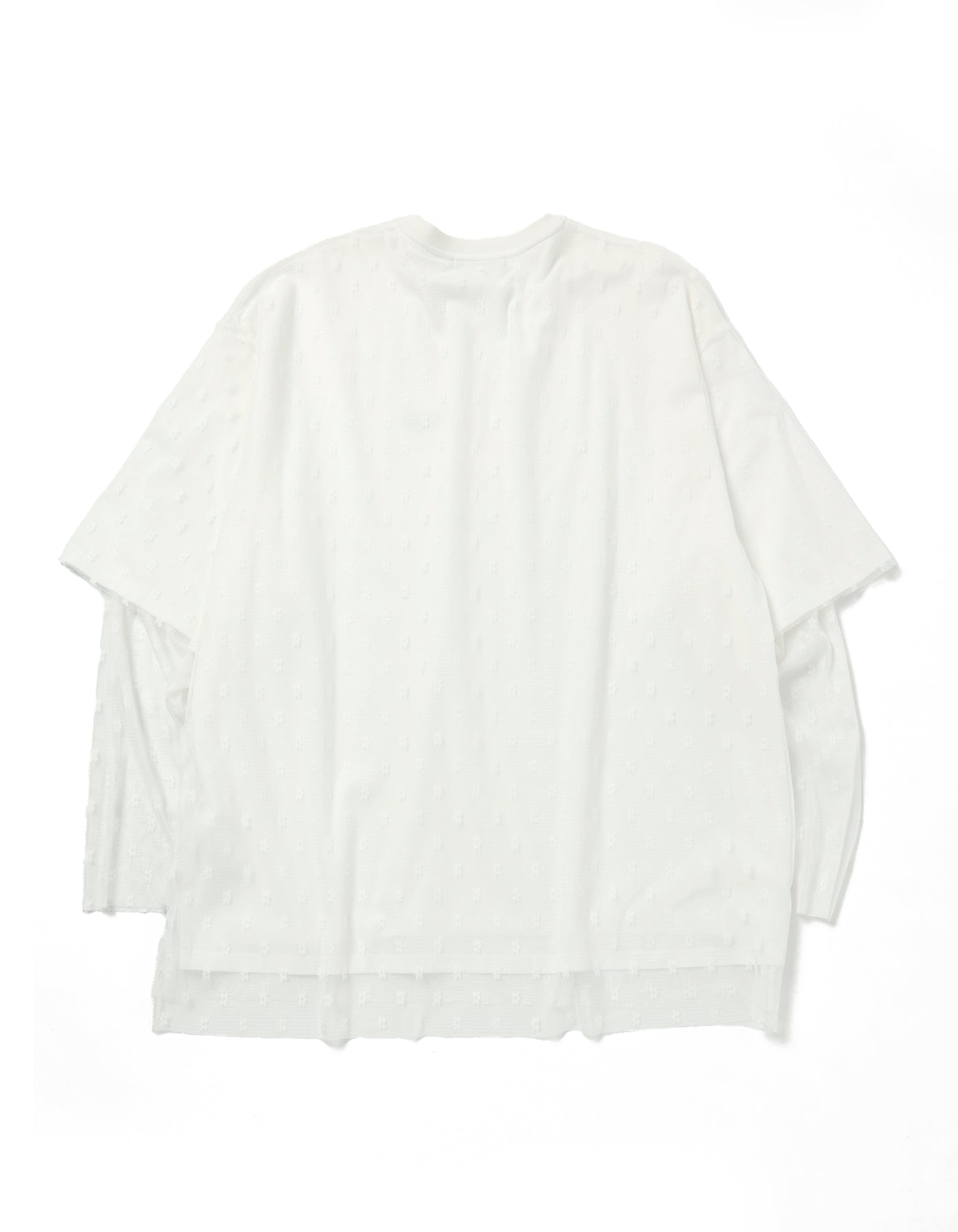 fake layered tulle long tee / WHITE