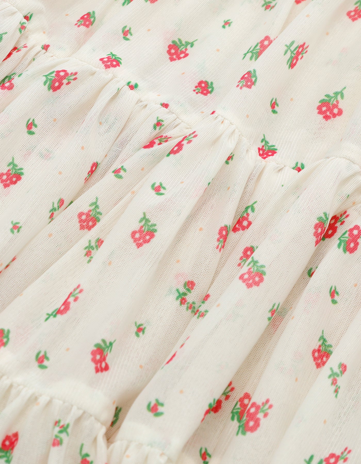 original floral tulle dress / WHITE