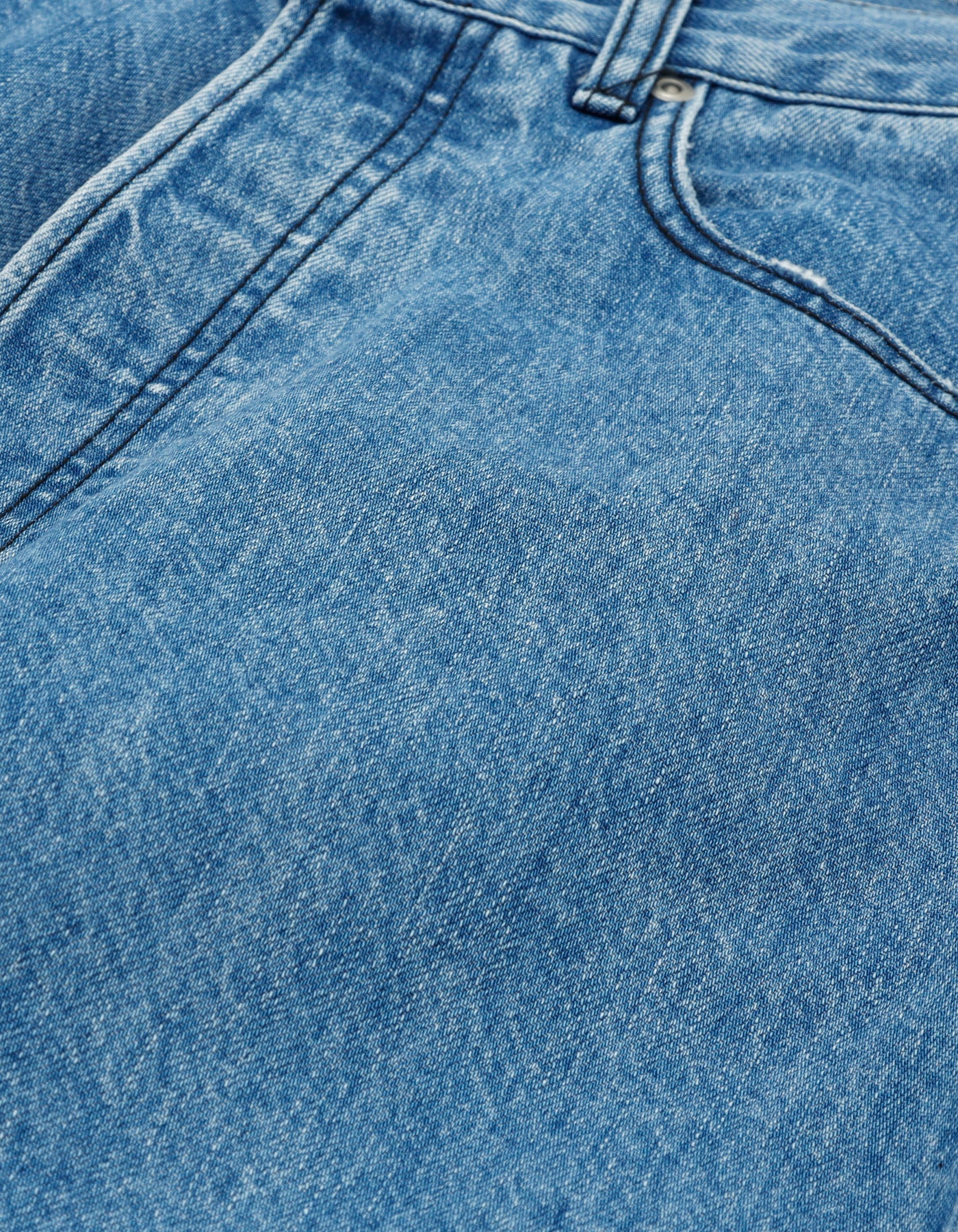denim ribbon pants / BLUE