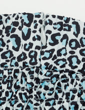 Load image into Gallery viewer, leopard shirring pants / BLUE
