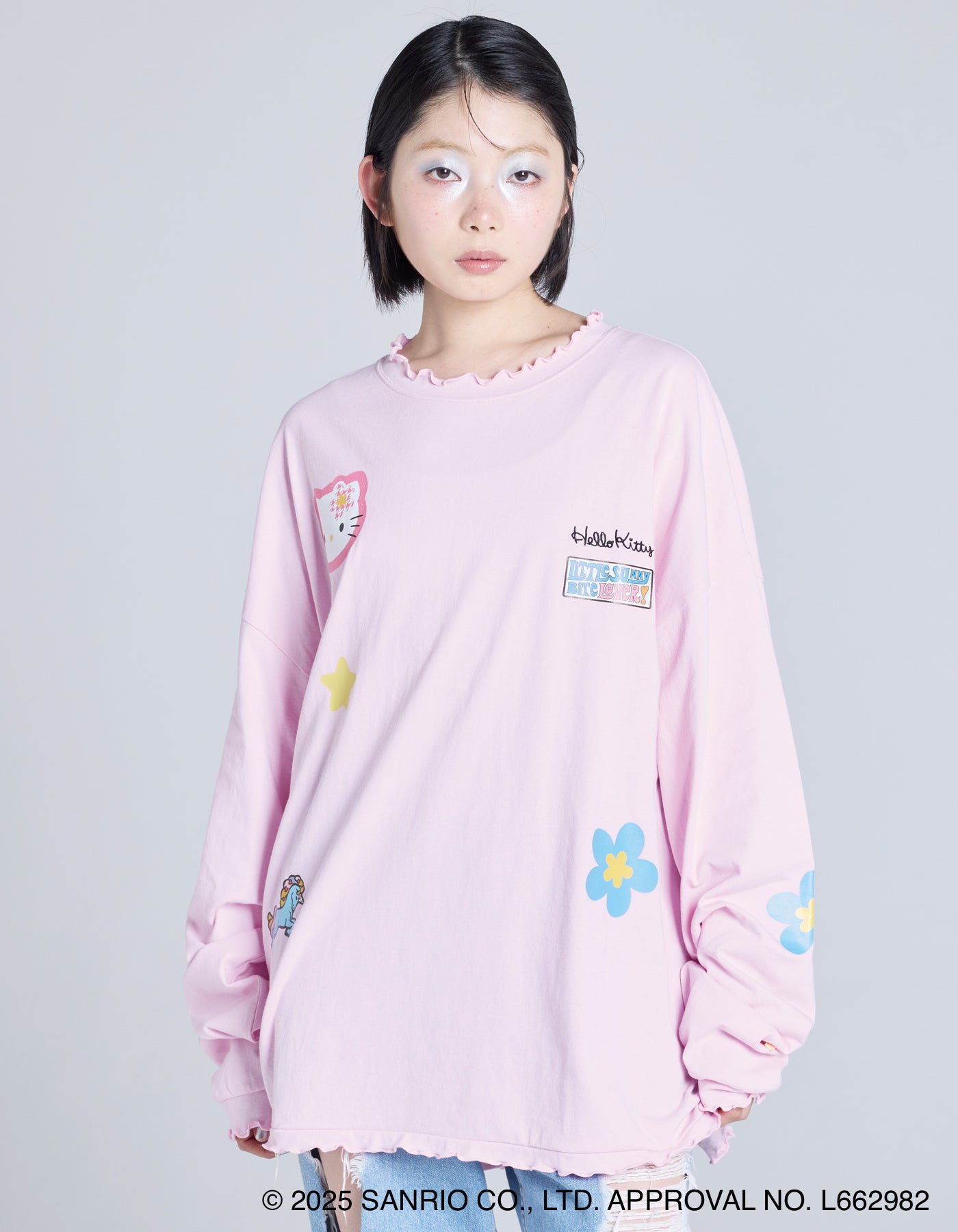 hello kitty x little sunny bite frill long tee / PINK