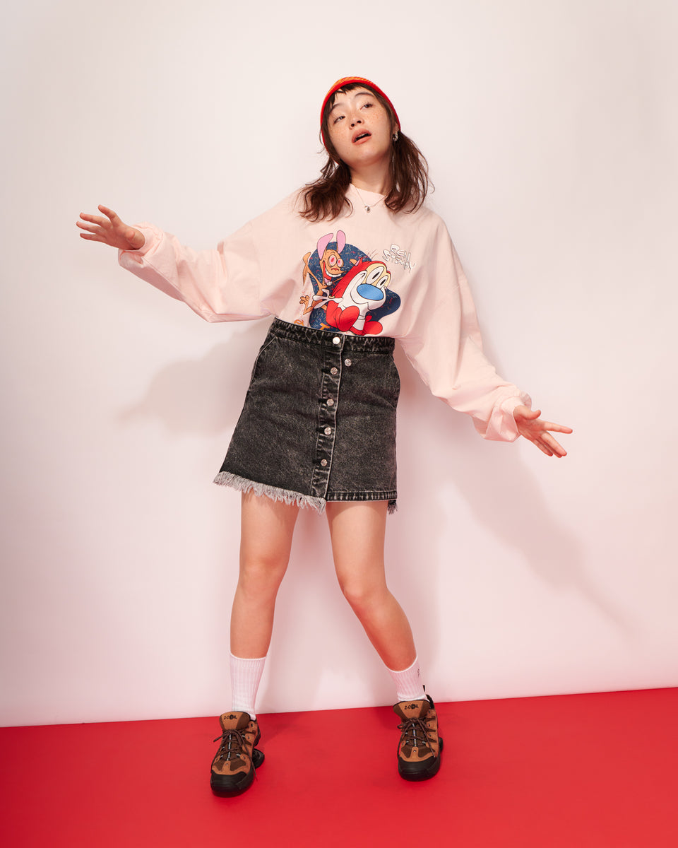 little sunny bite (リトルサニーバイト) denim skirt / BLACK