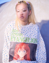Load image into Gallery viewer, evangelion x little sunny bite floral fake layered long tee / WHITE