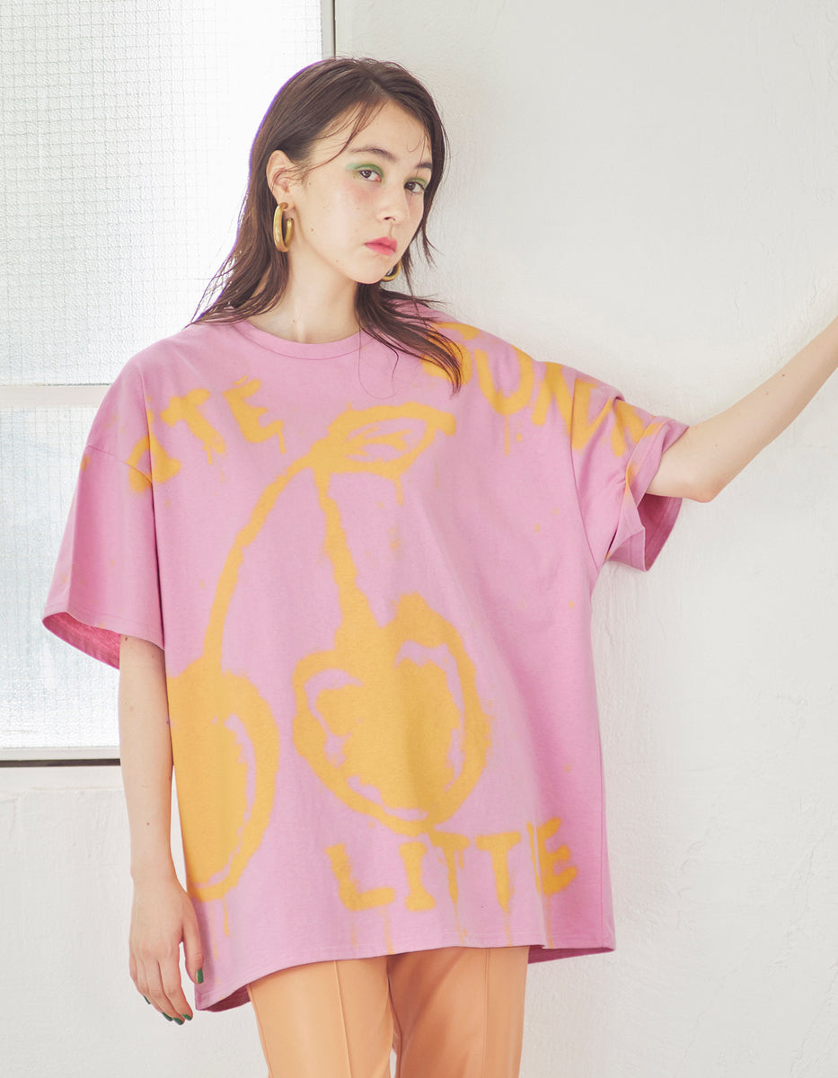 little sunny bite (リトルサニーバイト)cherry doodle big tee / PINK