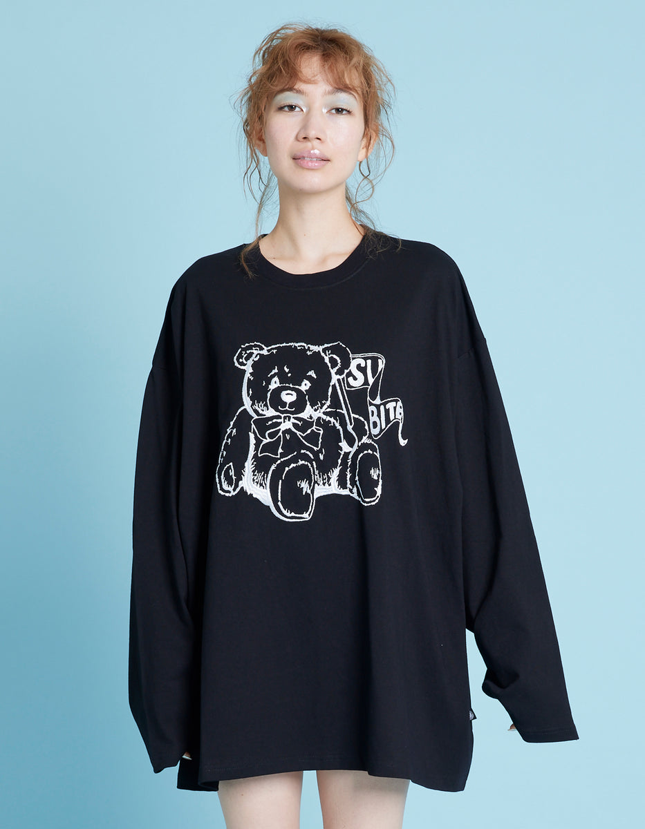 little sunny bite (リトルサニーバイト)Bear long tee / BLACK – little