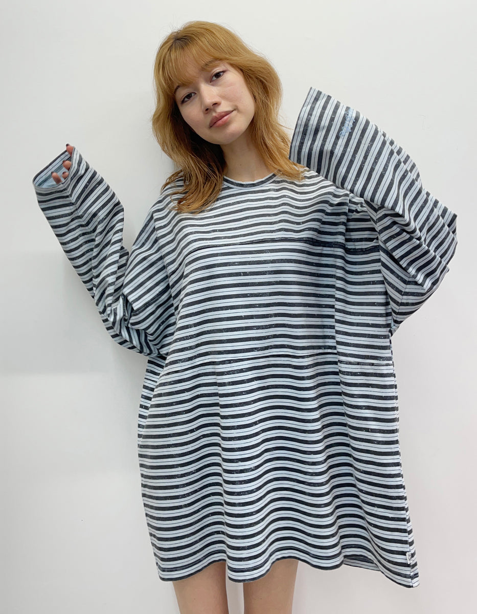 little sunny bite (リトルサニーバイト)Stripe big long tee / BLUE