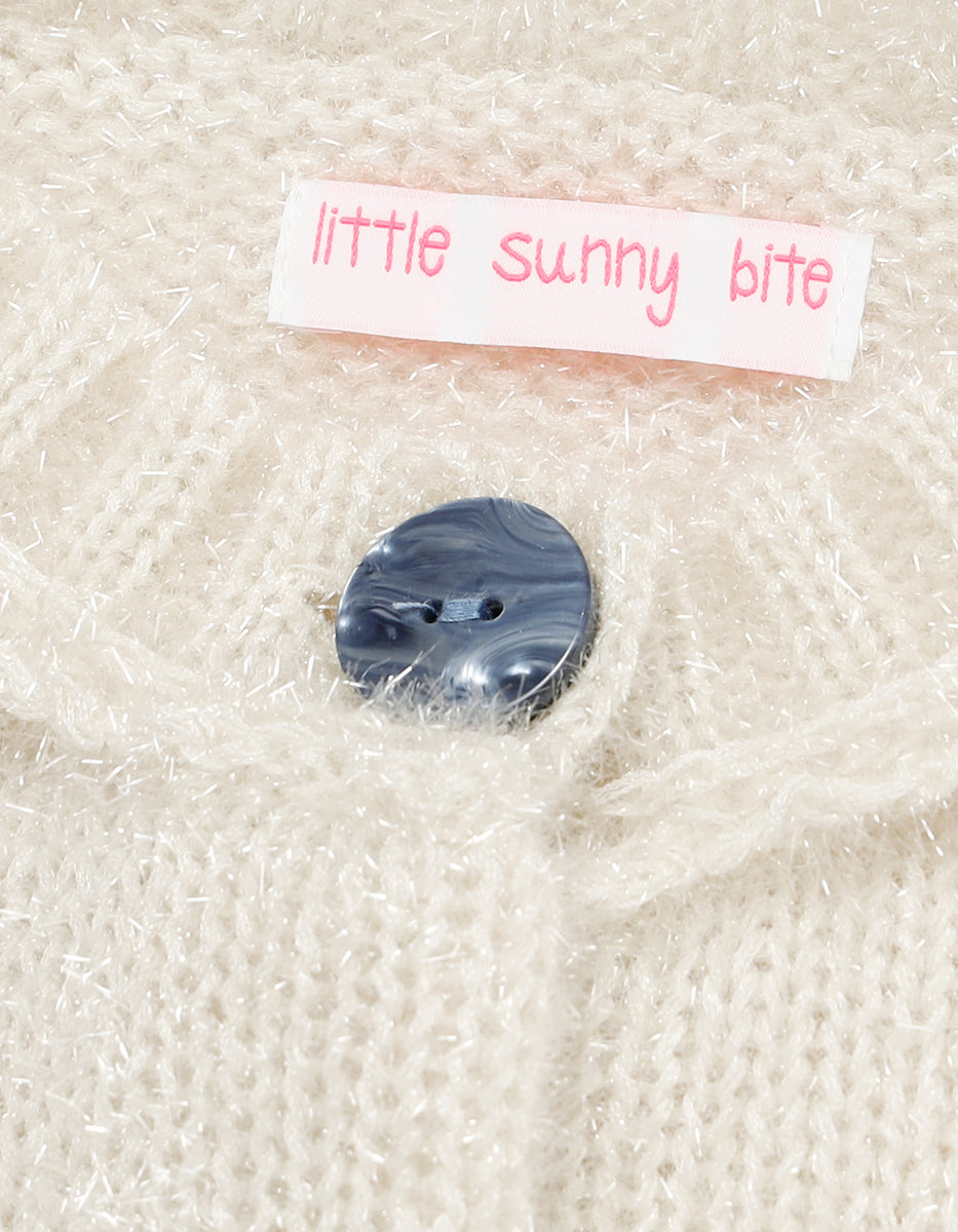little sunny bite (リトルサニーバイト)Glitter cardigan / WHITE