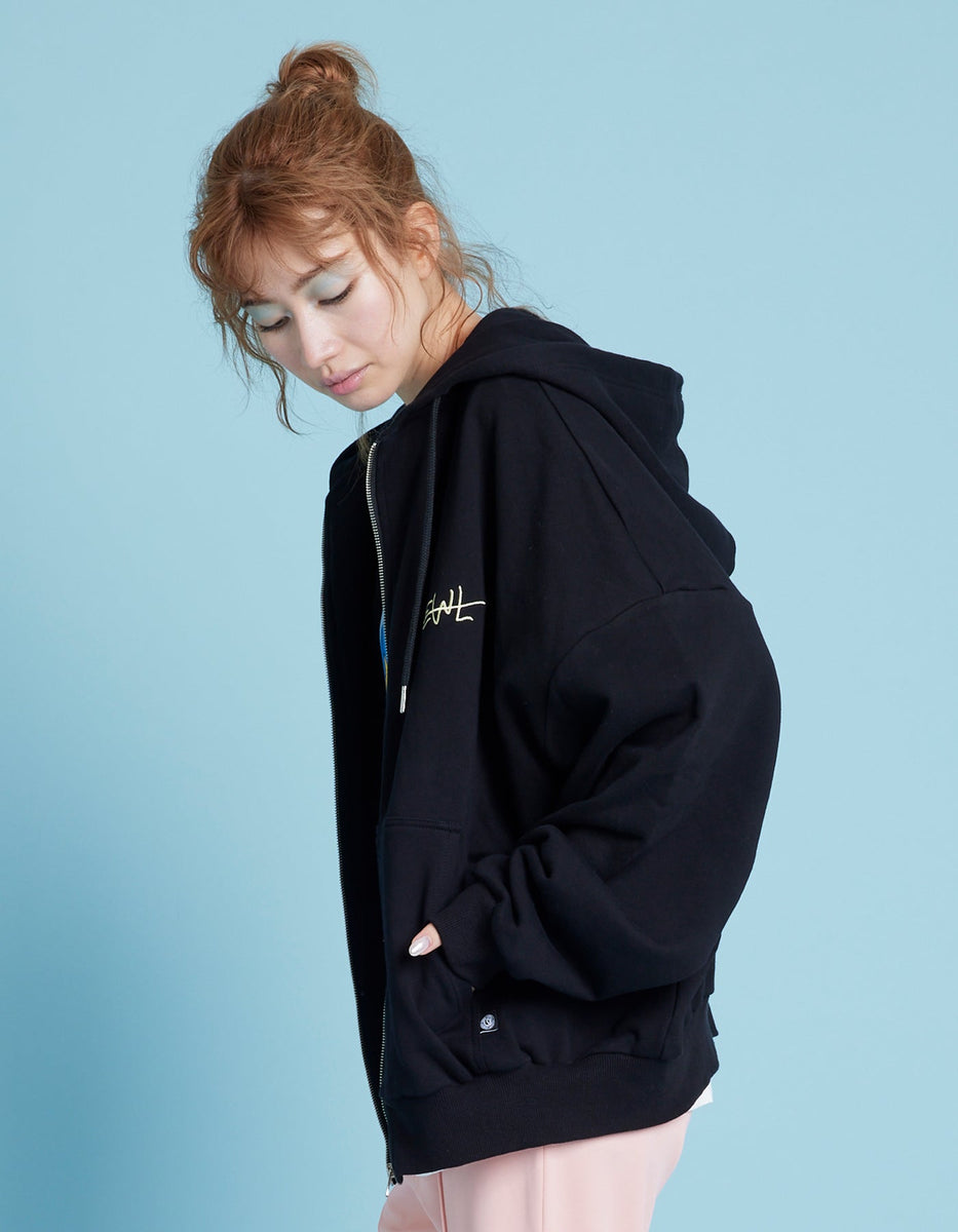 little sunny bite (リトルサニーバイト) LSB logo zip parker / BLACK