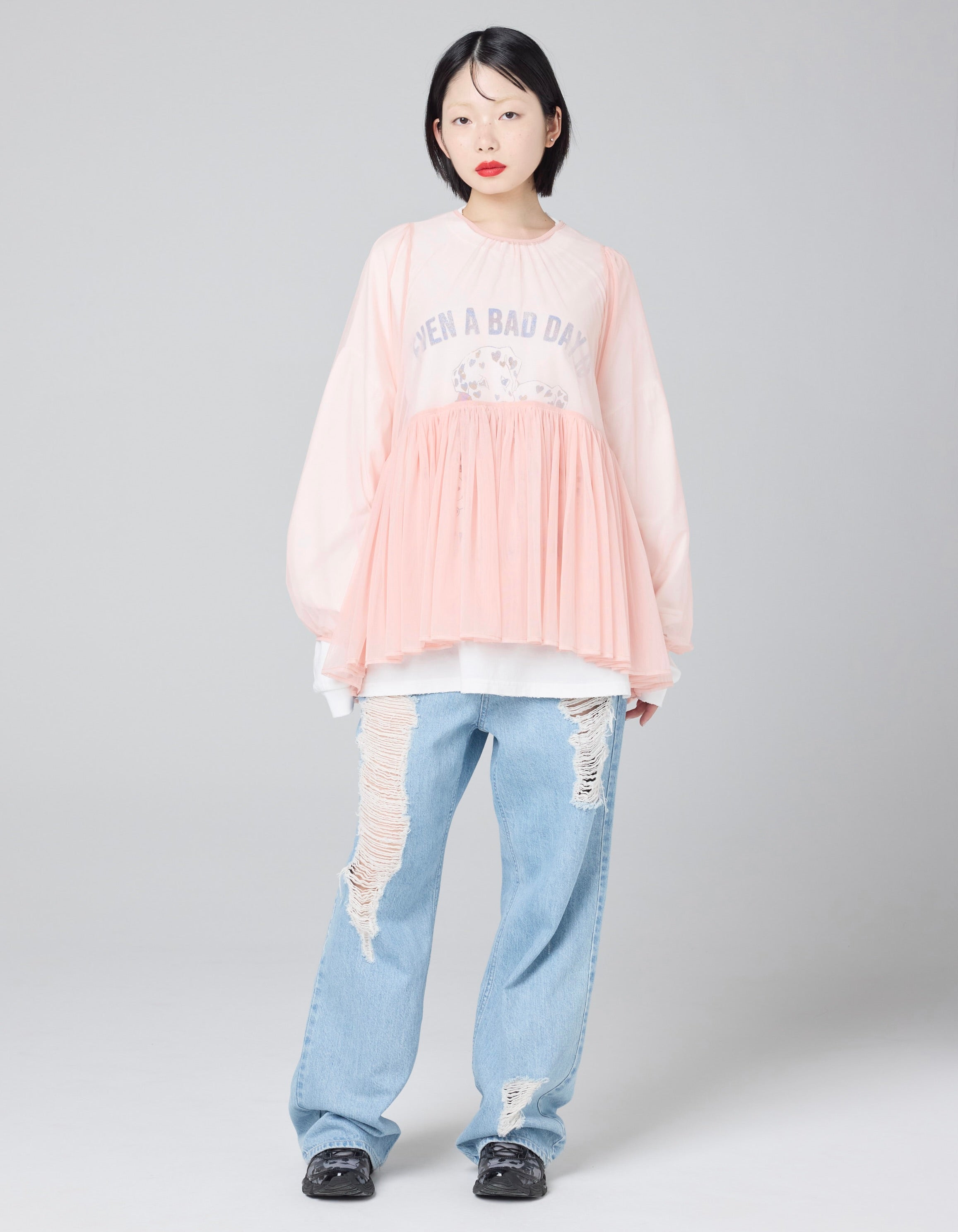 little sunny bite (リトルサニーバイト)tulle girly tunic / PINK