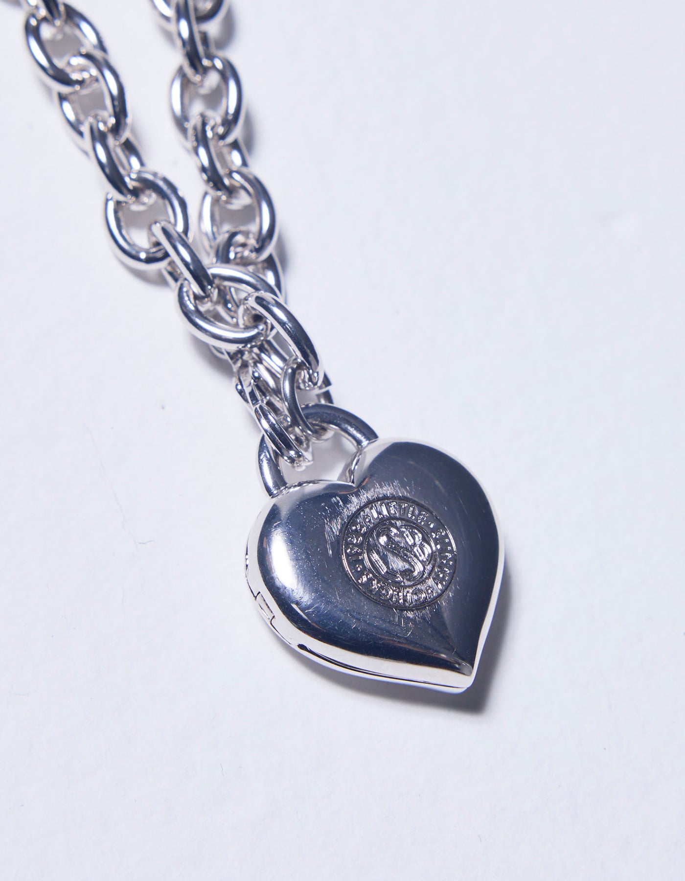 heart locket necklace / SILVER