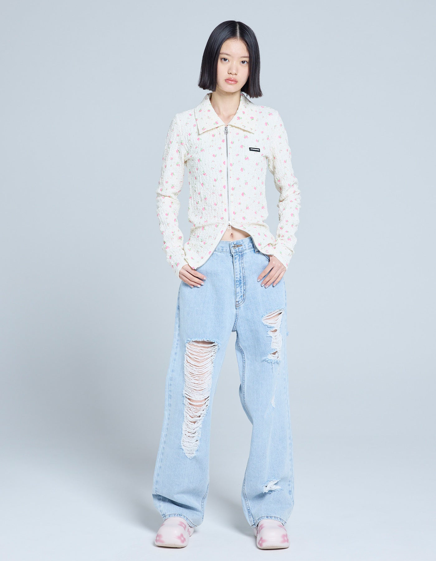 little sunny bite (リトルサニーバイト)DAMAGED DENIM PANTS / WASH