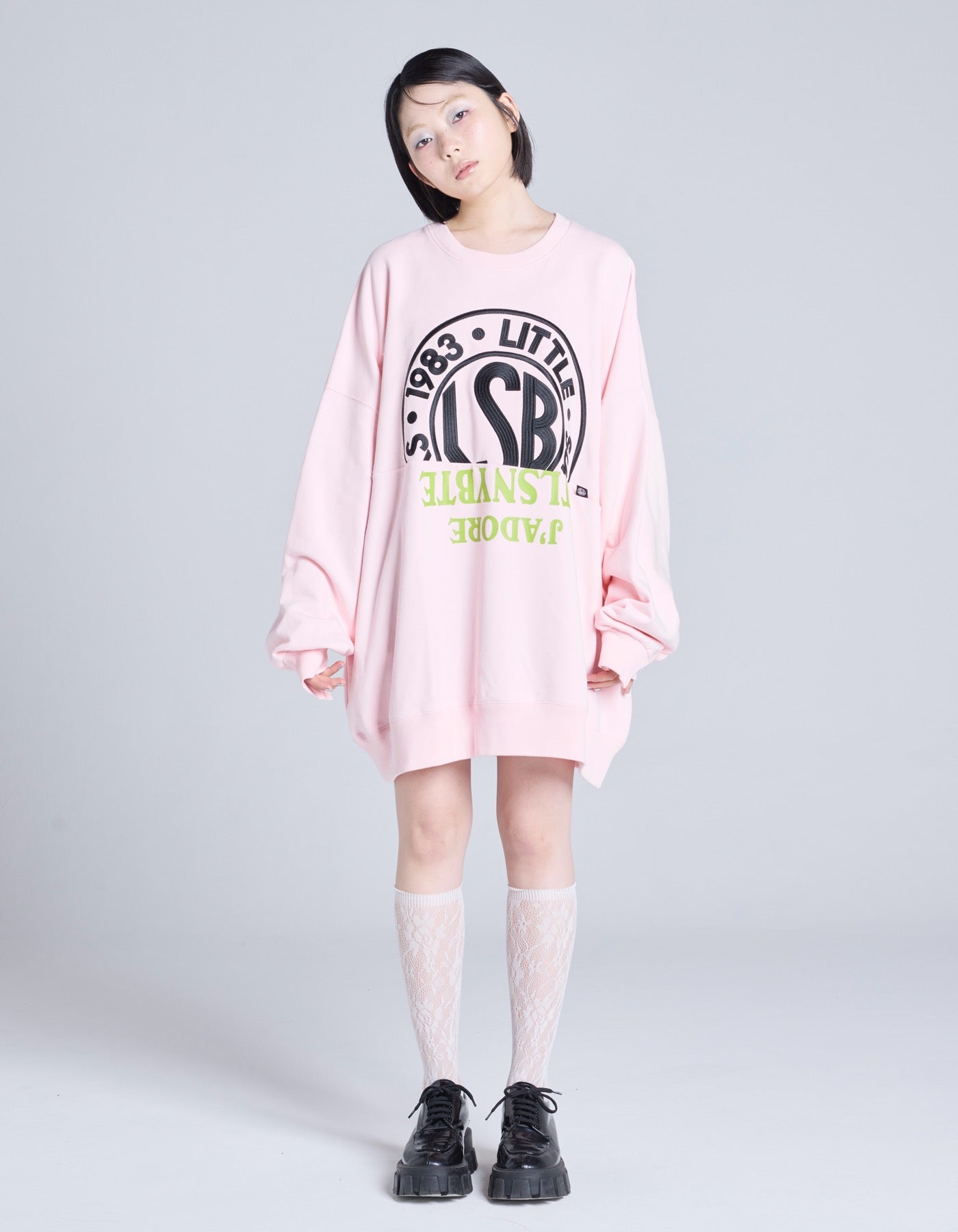 logo sweat top / PINK